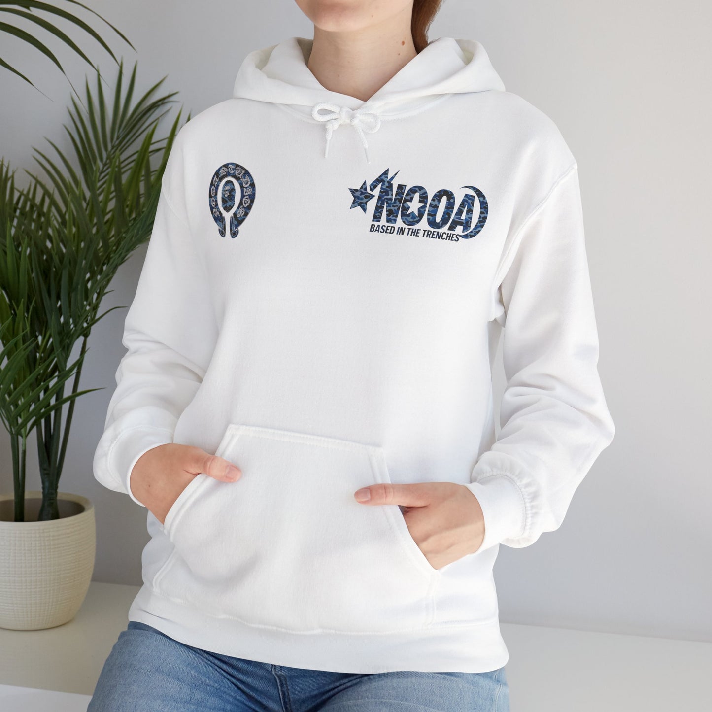 NOOA Logo Hoodie — 'Based in the Trenches' Graphic Pullover