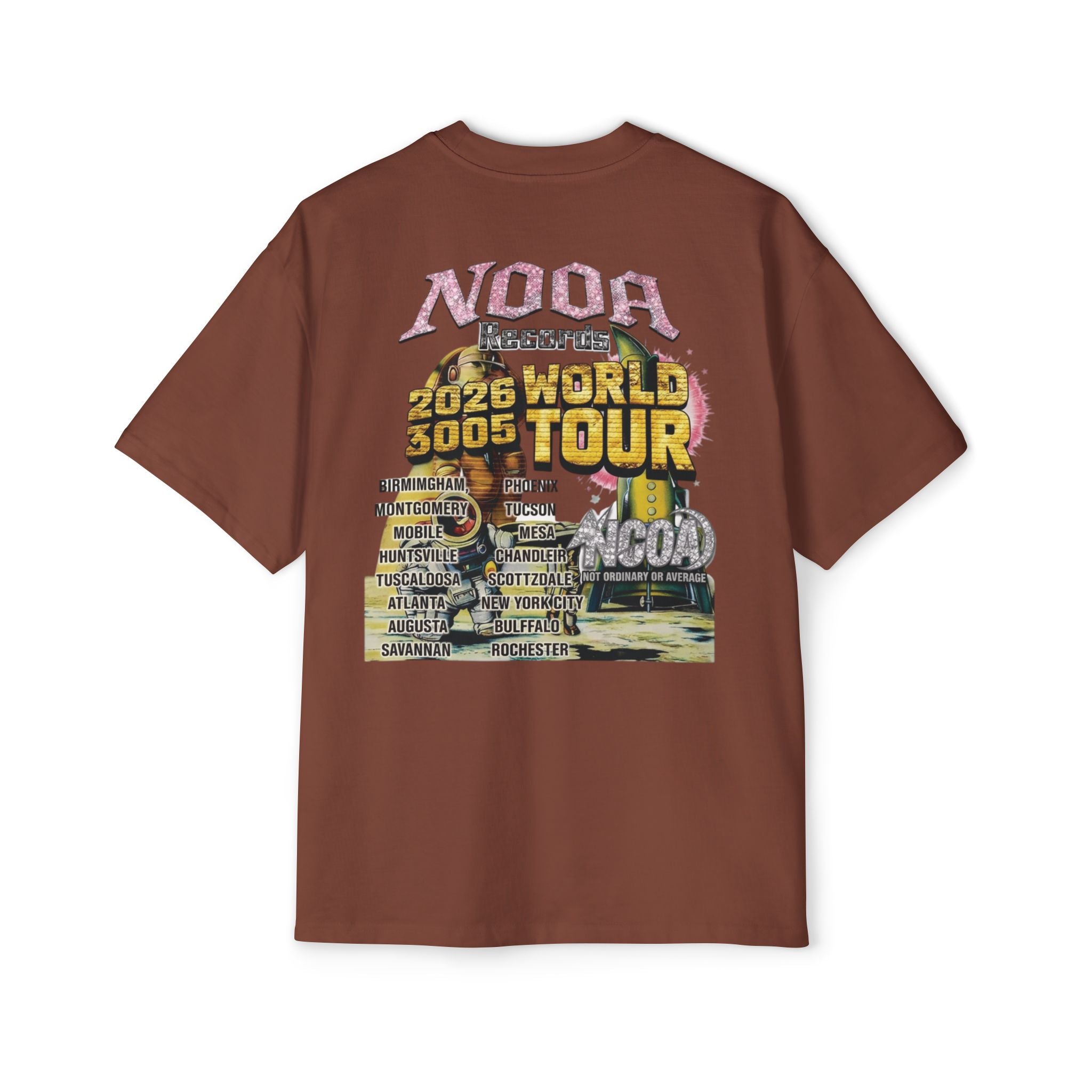 Vintage Space Tour T‑Shirt — "Nooa Studios 2026 World Tour" Graphic Tee