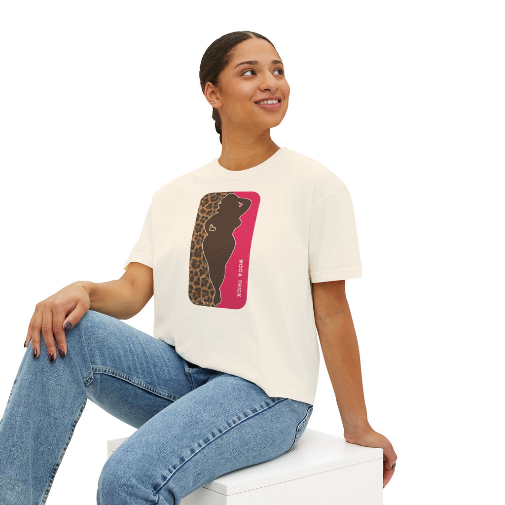 Boxy Tee — Curvy Silhouette & Bling Graphic Women's Cropped T-Shirt