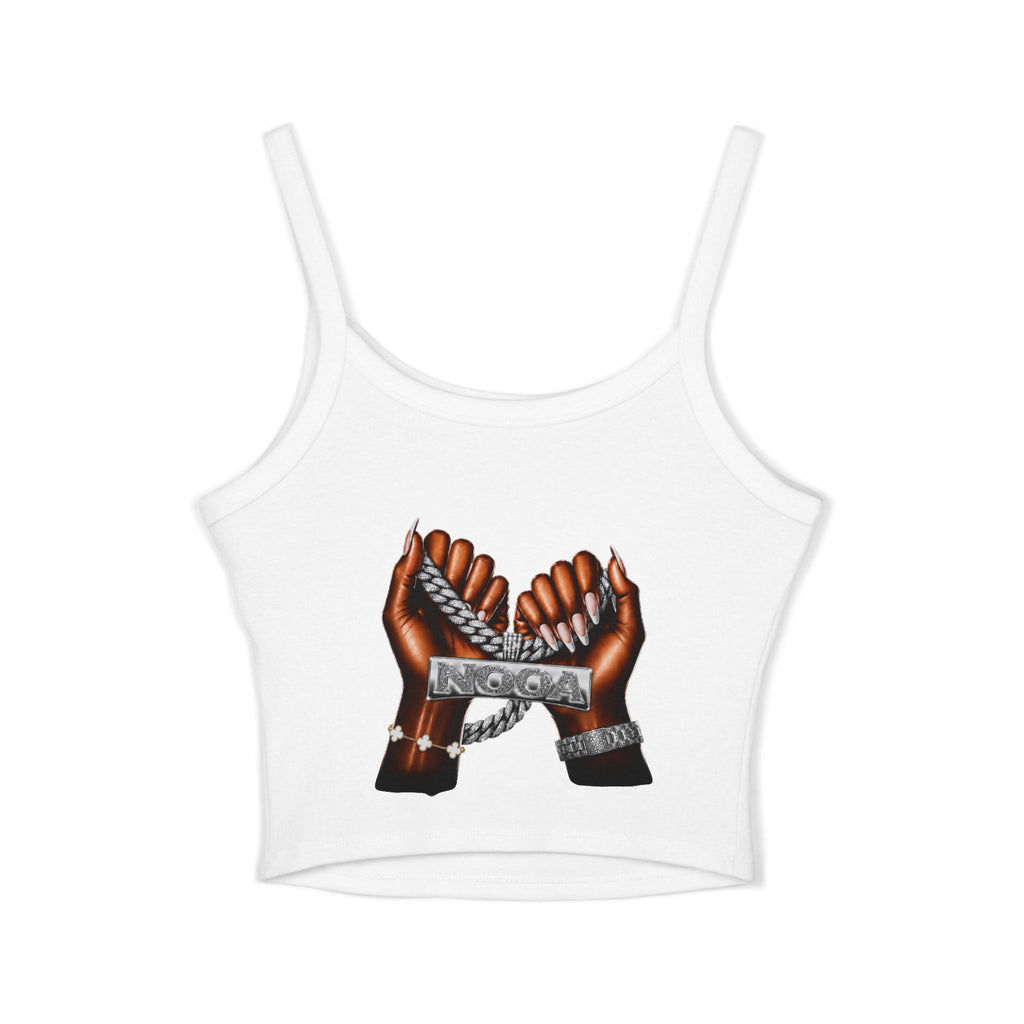 Spaghetti Tank Top — Bold Curvy Silhouette & Bling Graphic Crop