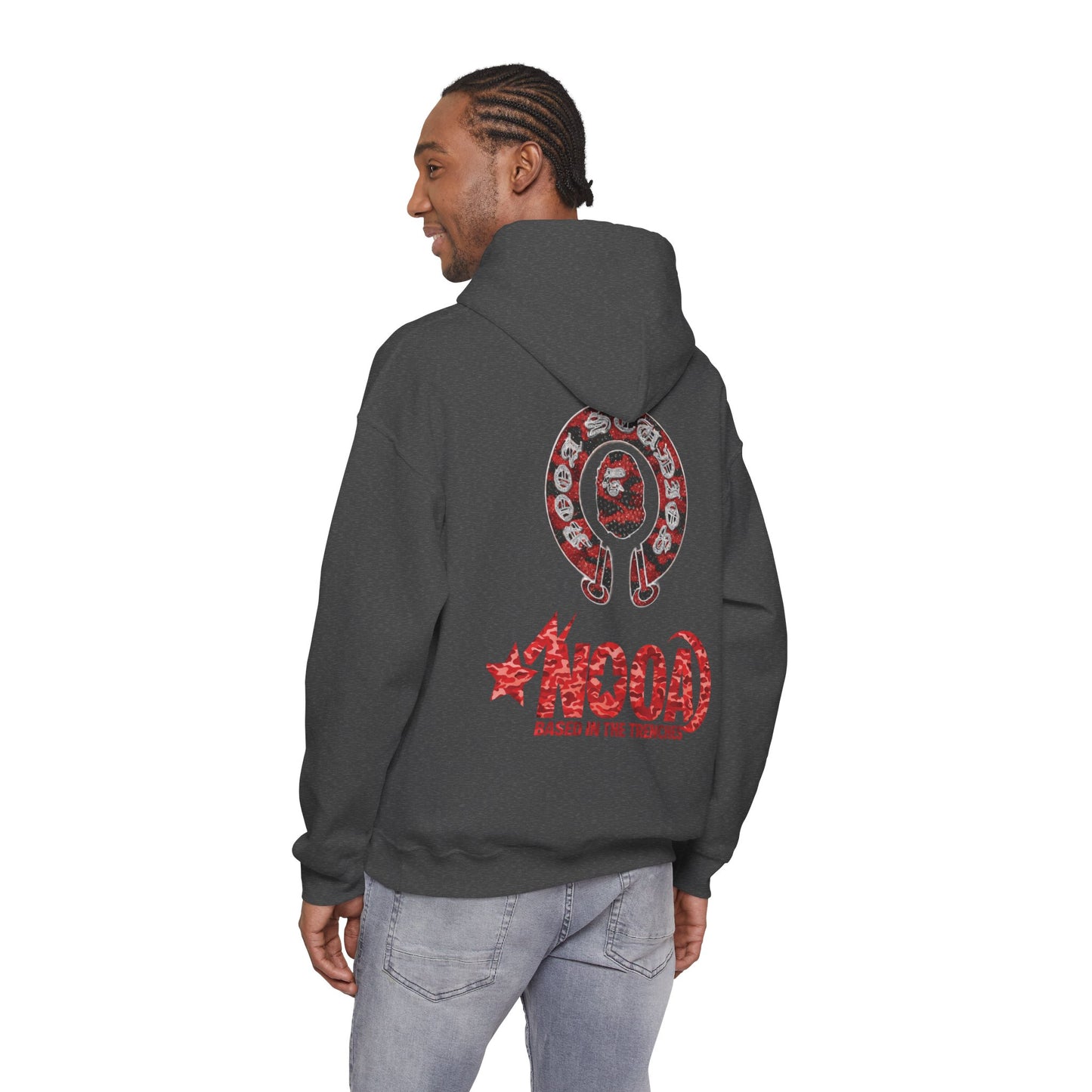 NOOA 'Based in the Trenches' Graphic Hoodie — Retro Star Logo Pullover
