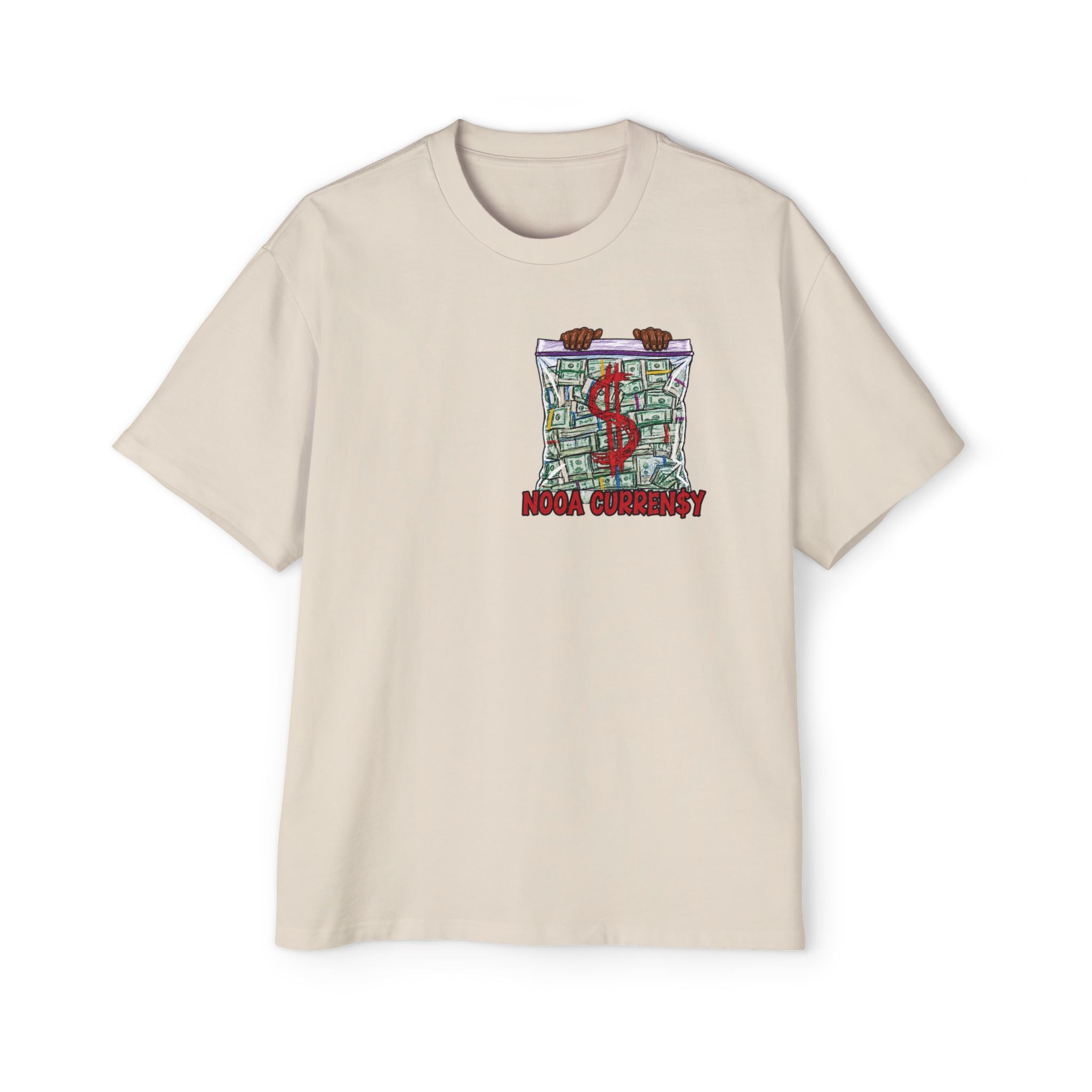 Money Bag Graphic Tee — "Nooa Currency" Oversized Men’s T-Shirt