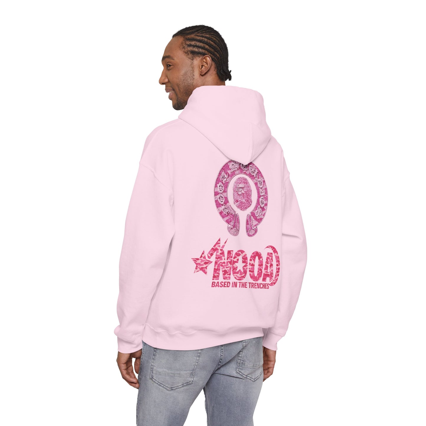 Hoodie — NOOA Pink Logo Graphic Hoodie (Based in the Trenches)