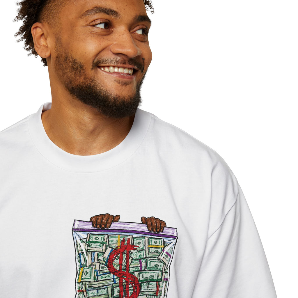 Money Bag Graphic Tee — "Nooa Currency" Oversized Men’s T-Shirt