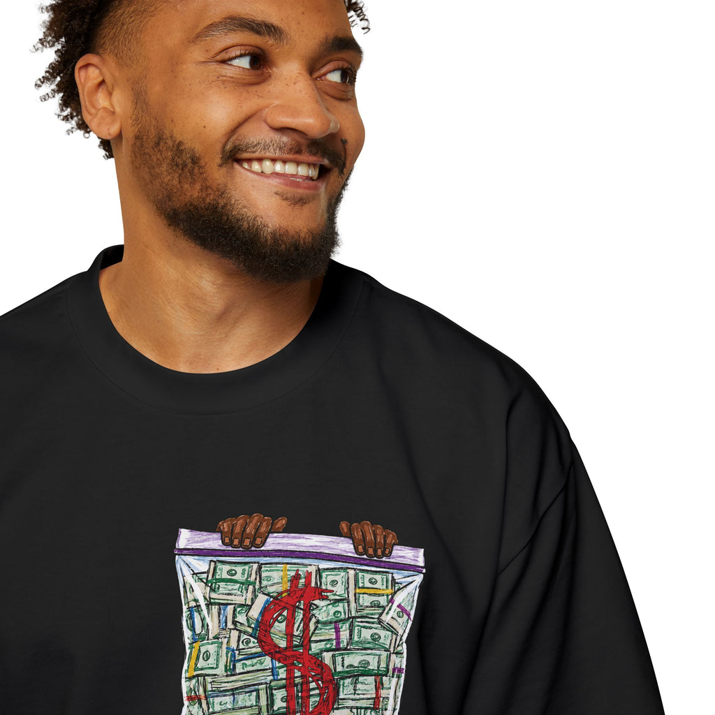 Money Bag Graphic Tee — "Nooa Currency" Oversized Men’s T-Shirt