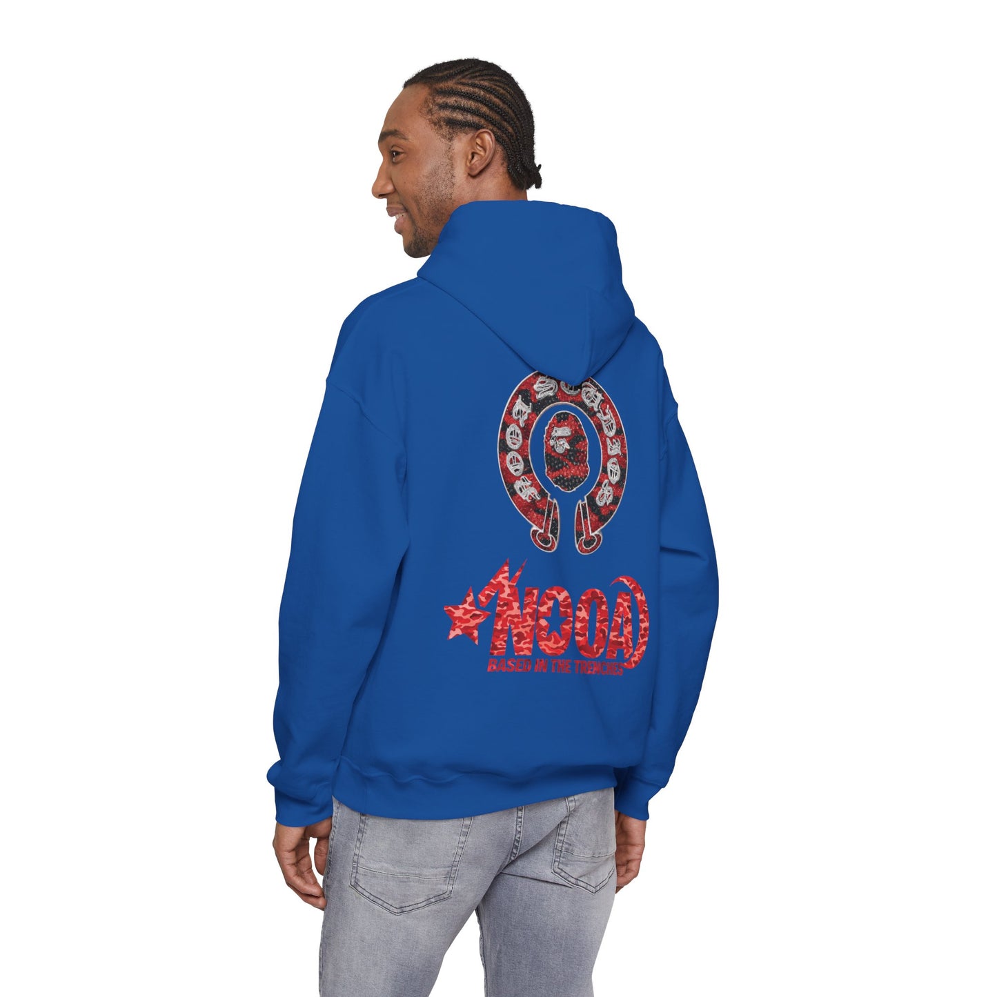 NOOA 'Based in the Trenches' Graphic Hoodie — Retro Star Logo Pullover