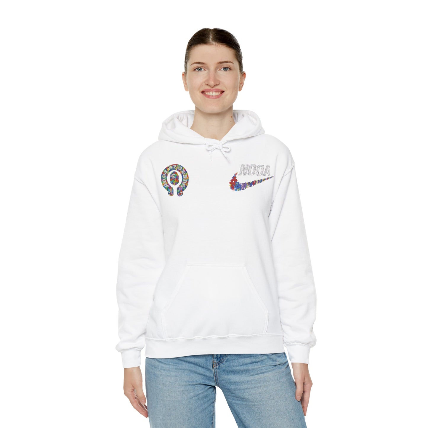 NOOA Floral Logo Hoodie - Colorful Nike Swoosh Pullover