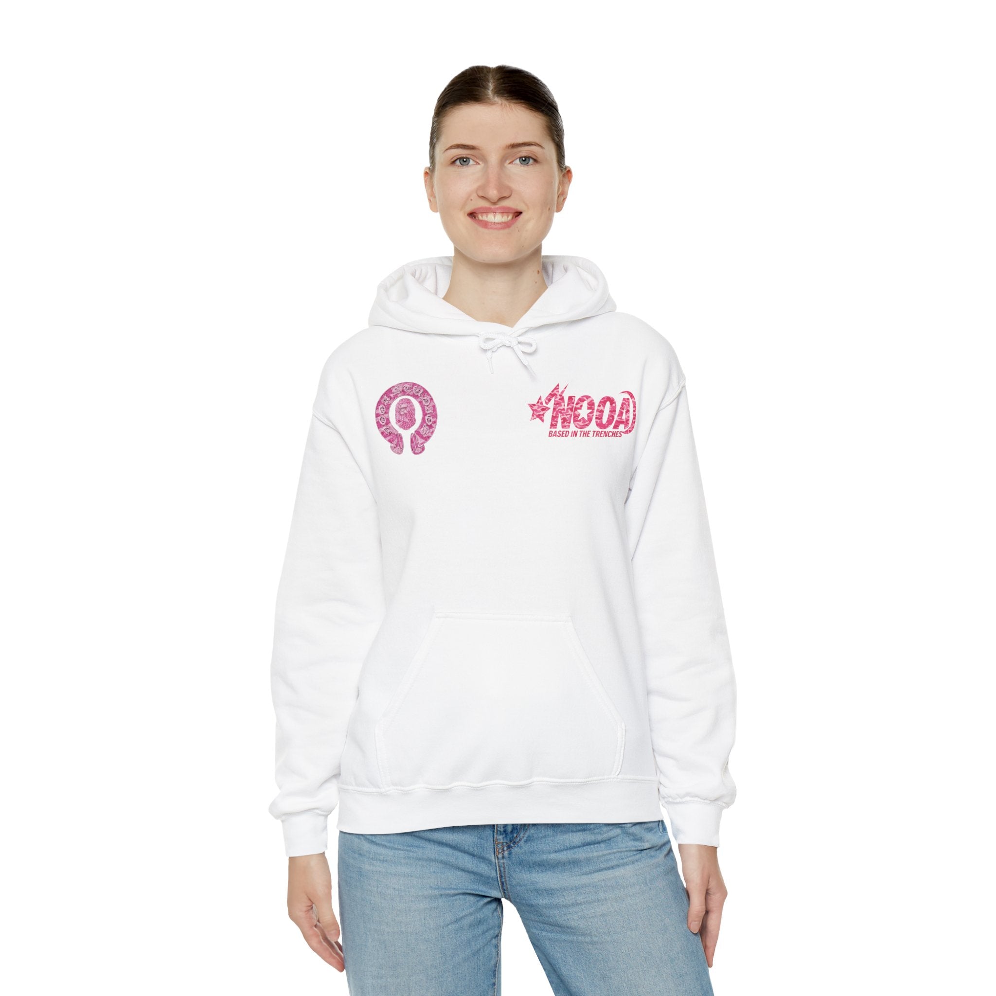 Hoodie — NOOA Pink Logo Graphic Hoodie (Based in the Trenches)