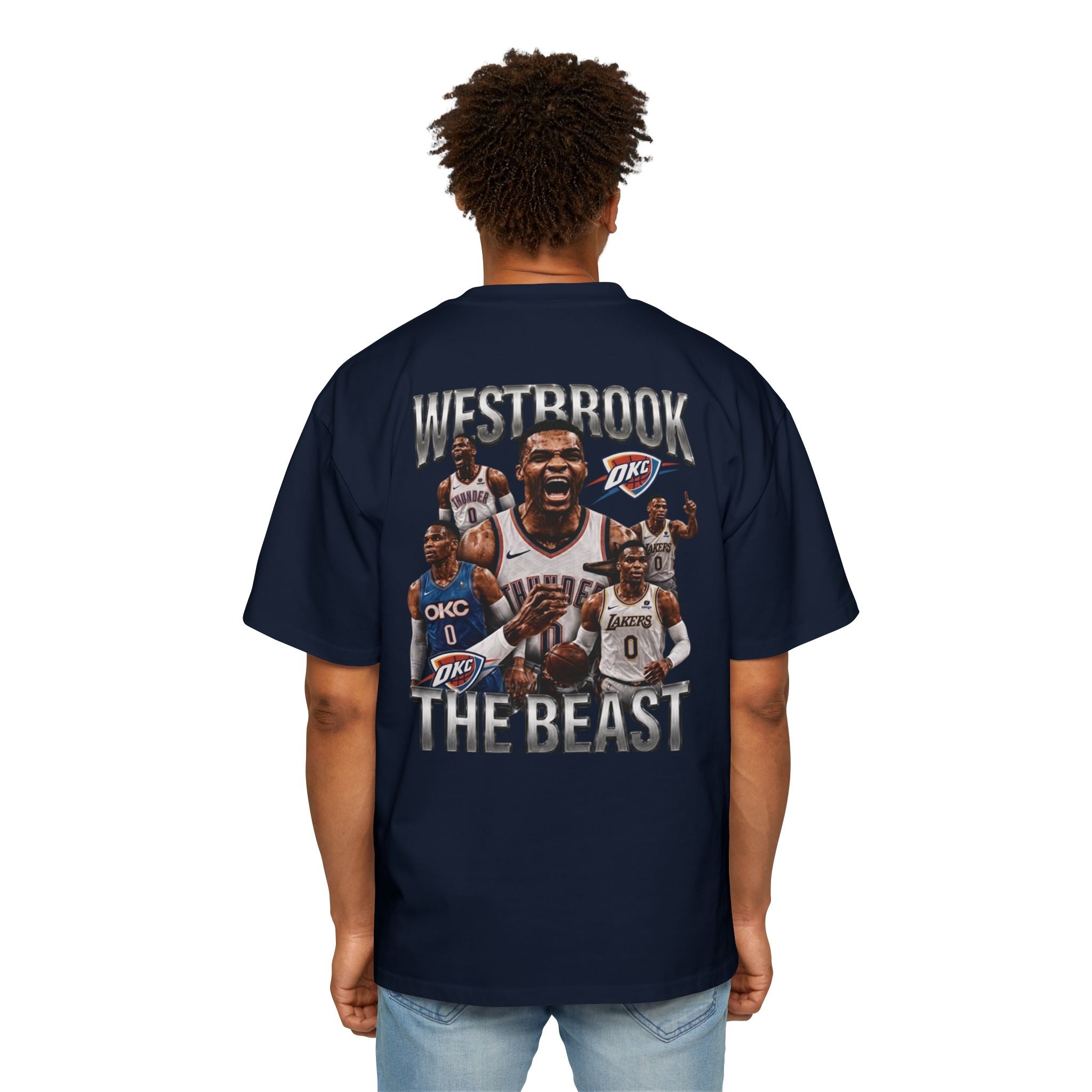 Westbrook 'The Beast' Graphic Tee — Retro Basketball Collage Shirt