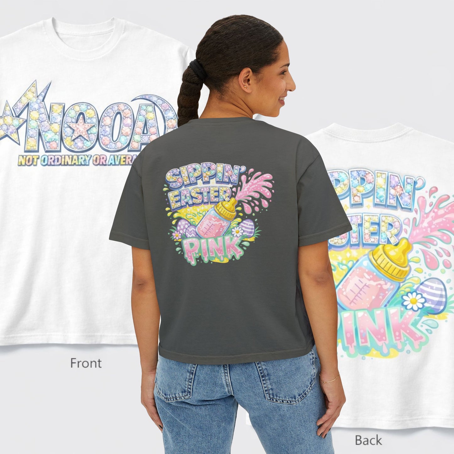 SIPPIN EASTER CROPPED TEE