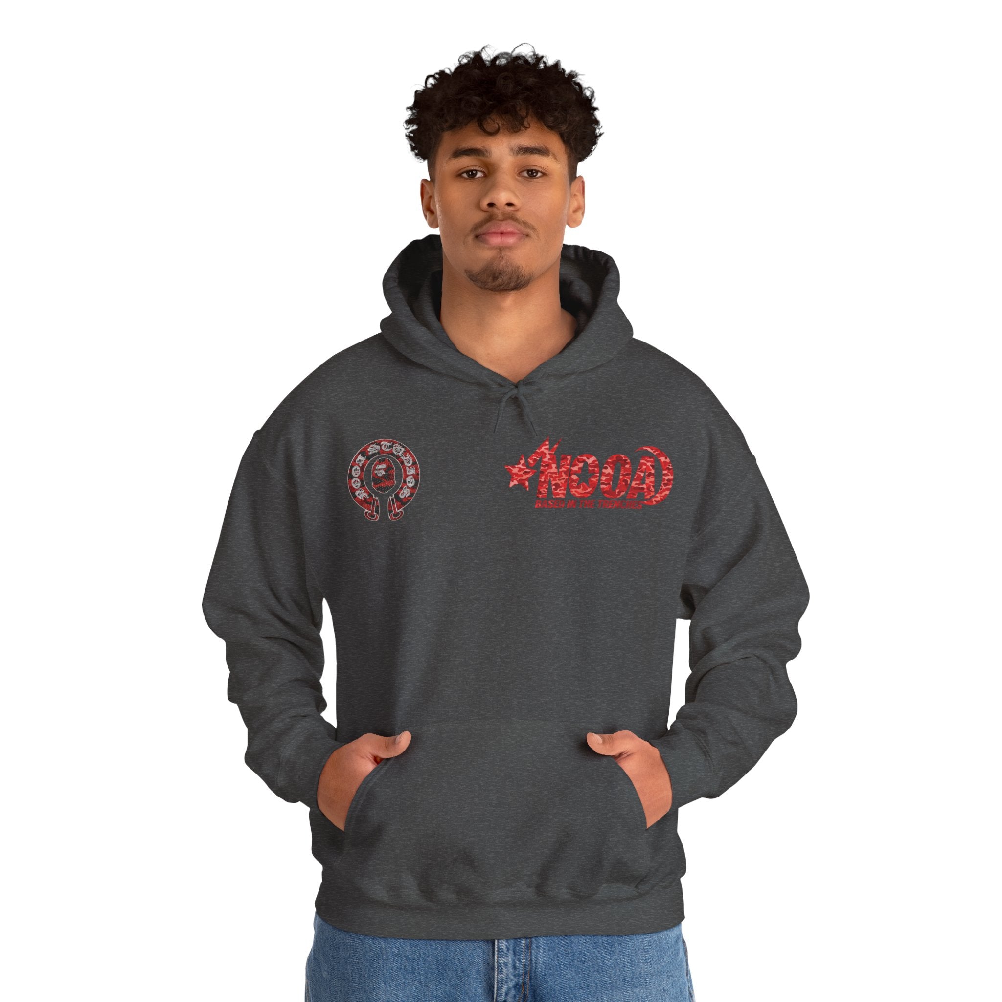 NOOA 'Based in the Trenches' Graphic Hoodie — Retro Star Logo Pullover