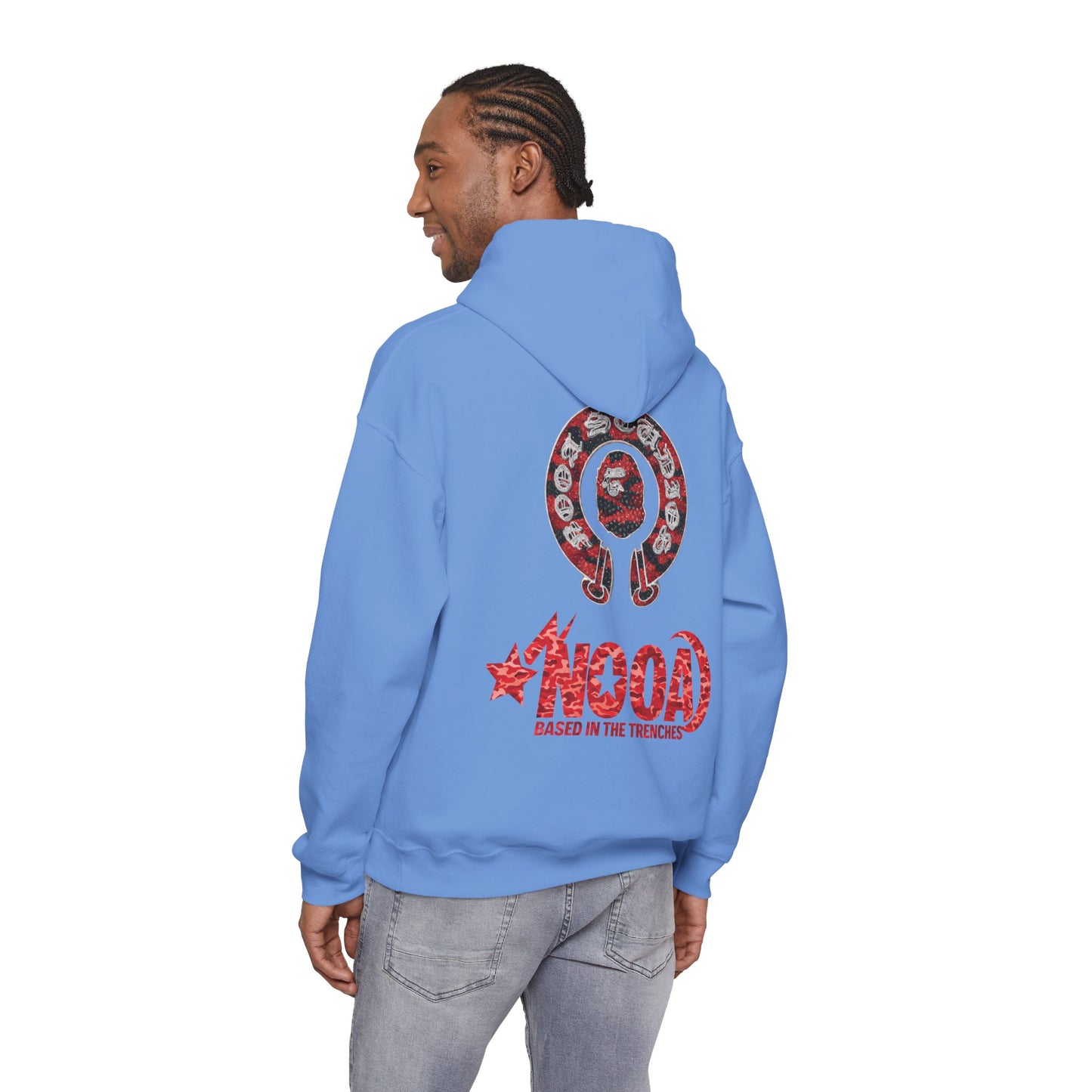 NOOA 'Based in the Trenches' Graphic Hoodie — Retro Star Logo Pullover