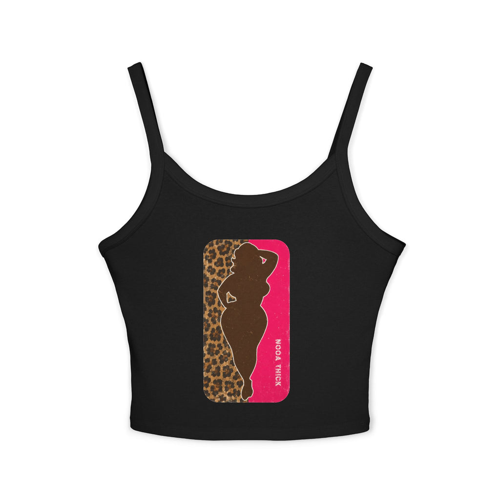 Spaghetti Tank Top — Bold Curvy Silhouette & Bling Graphic Crop