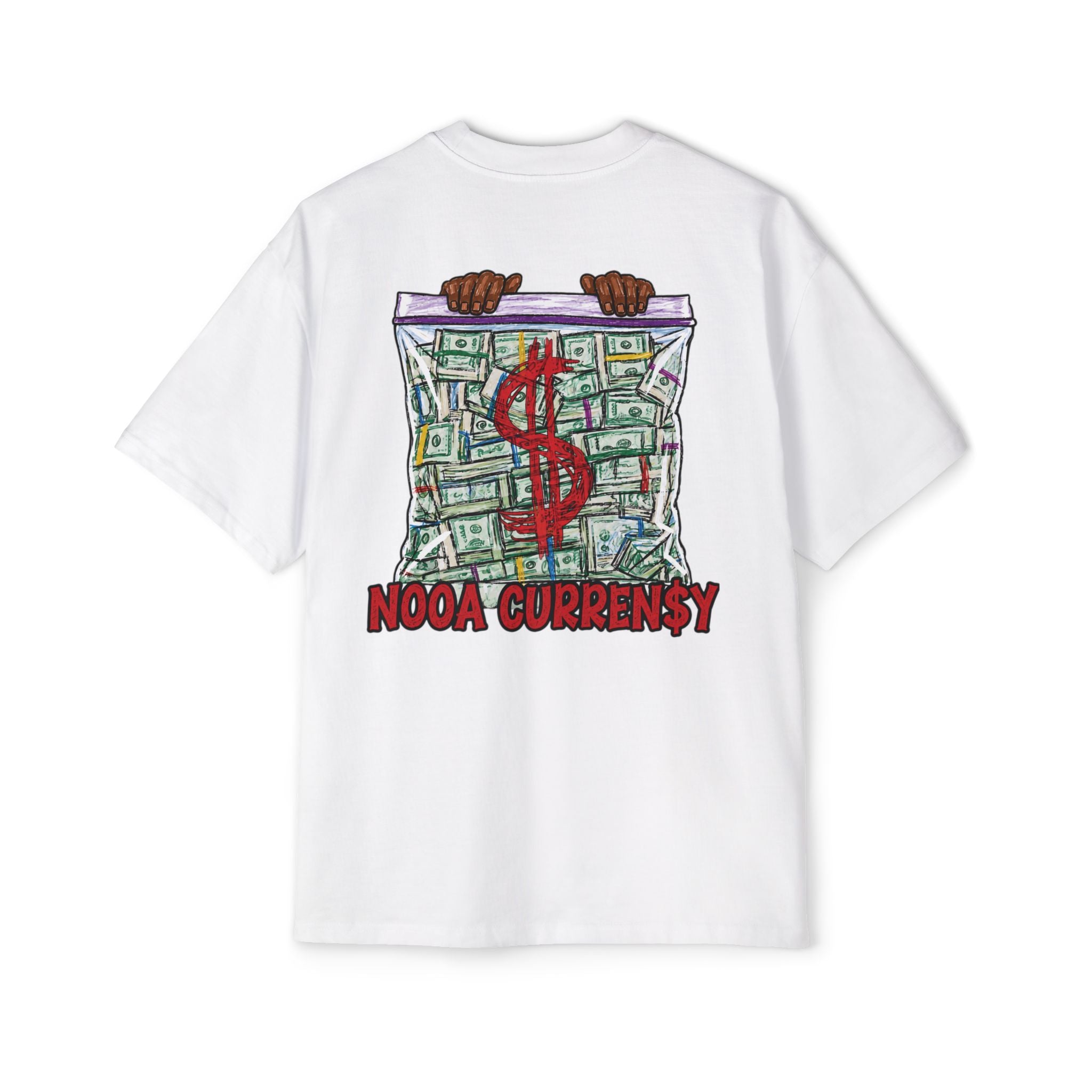 Money Bag Graphic Tee — "Nooa Currency" Oversized Men’s T-Shirt