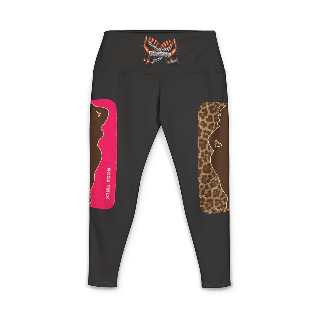 Women's Printed Yoga Leggings — Afrocentric Silhouette & Leopard Panel AOP