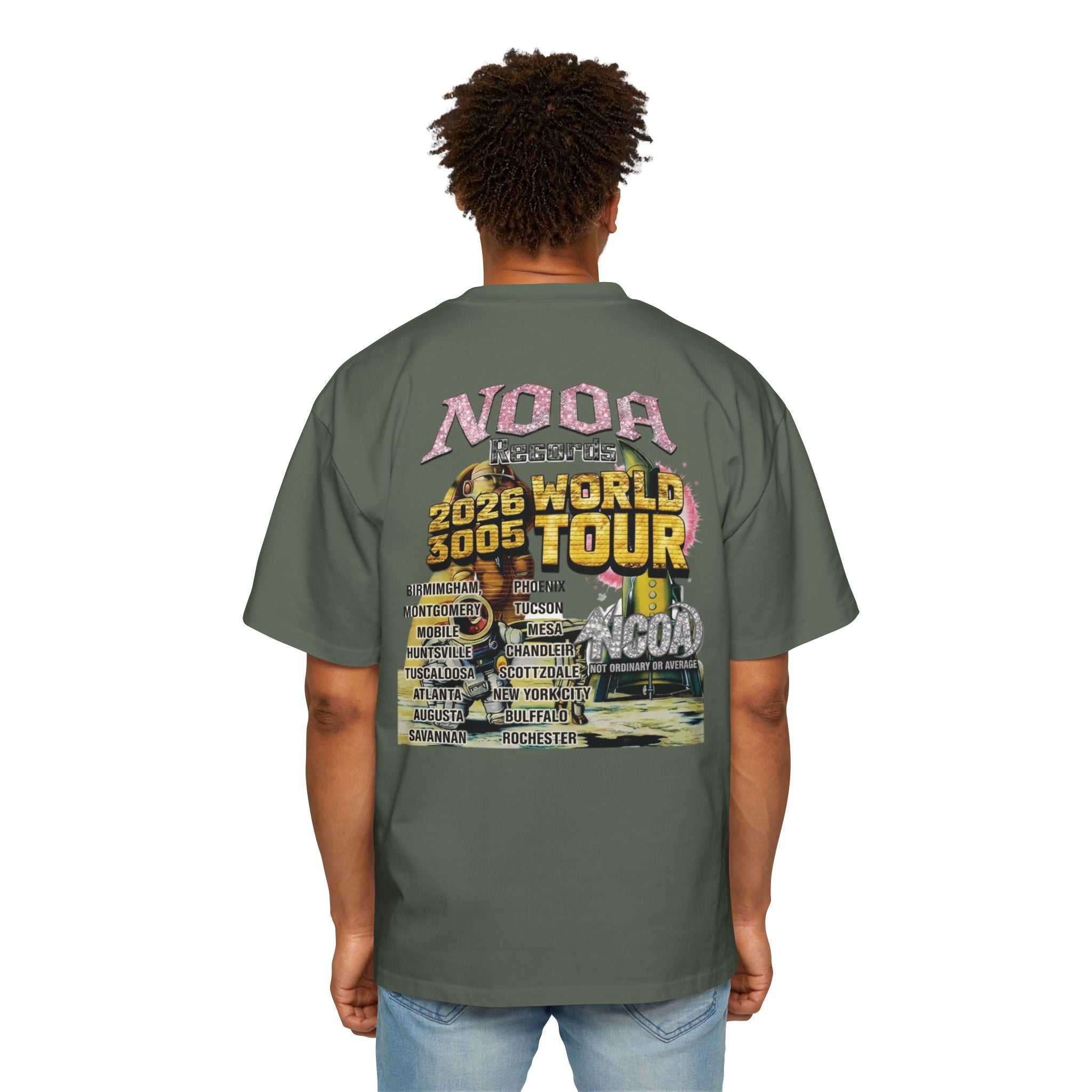 Vintage Space Tour T‑Shirt — "Nooa Studios 2026 World Tour" Graphic Tee