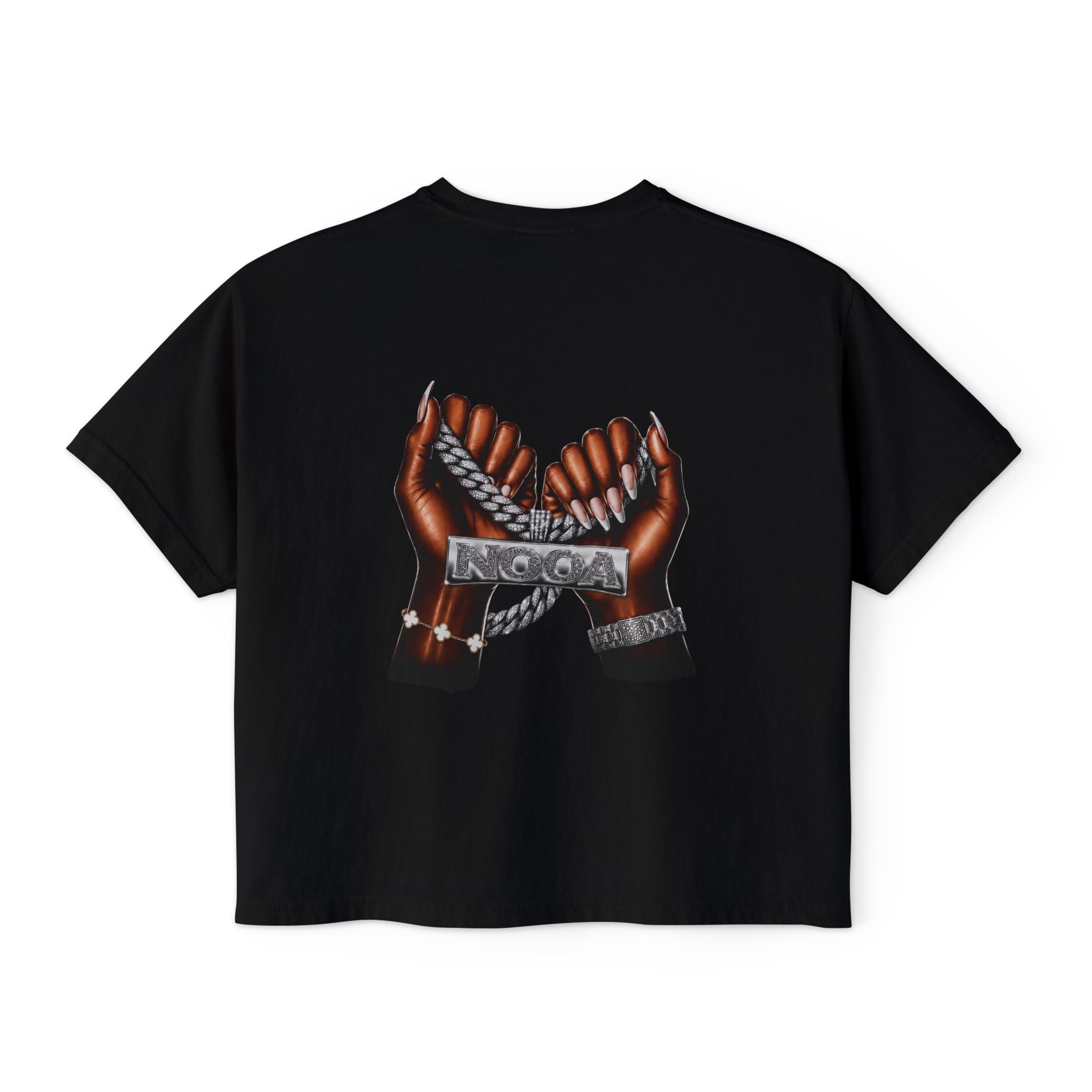 Boxy Tee — Curvy Silhouette & Bling Graphic Women's Cropped T-Shirt