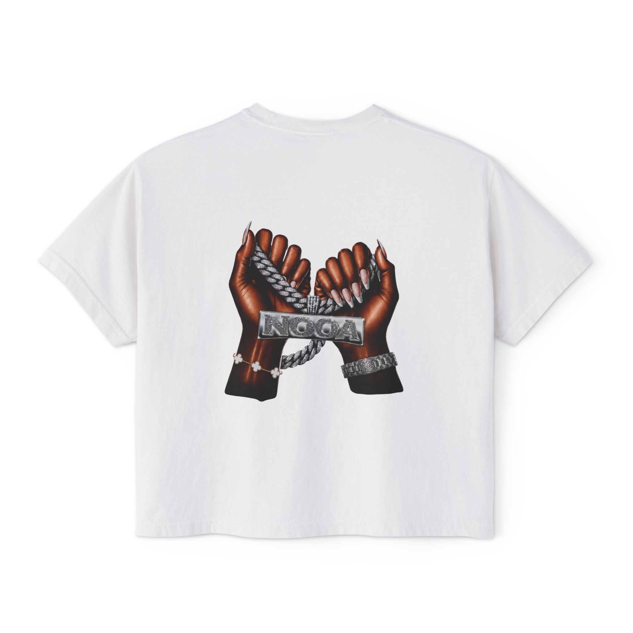 Boxy Cropped Tee— Curvy Silhouette & Bling Graphic Women's Cropped T-Shirt
