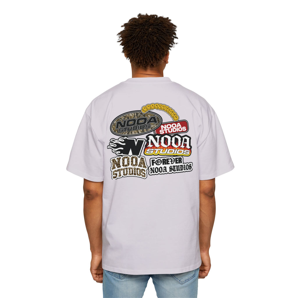 Nooa Studios Graphic Tee — Retro Logo Patch Oversized T-Shirt