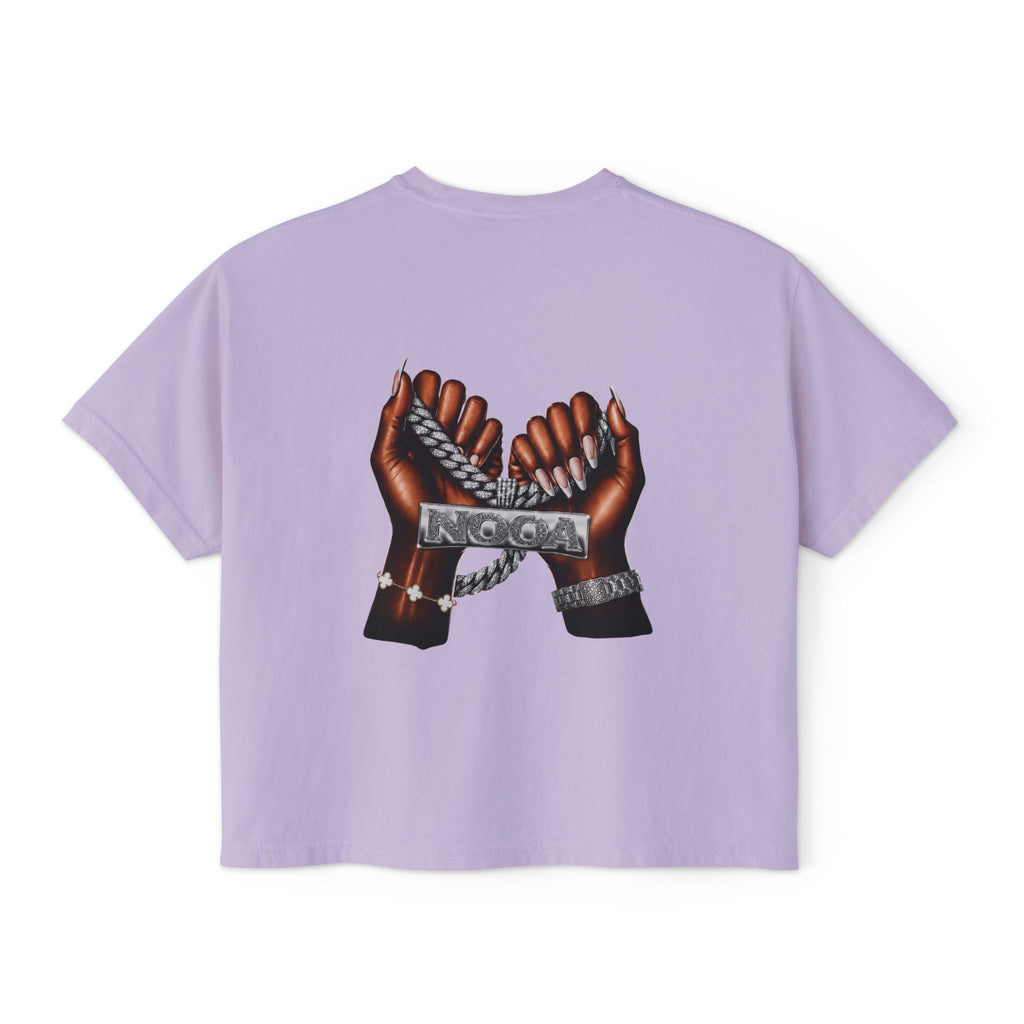 Boxy Tee — Curvy Silhouette & Bling Graphic Women's Cropped T-Shirt