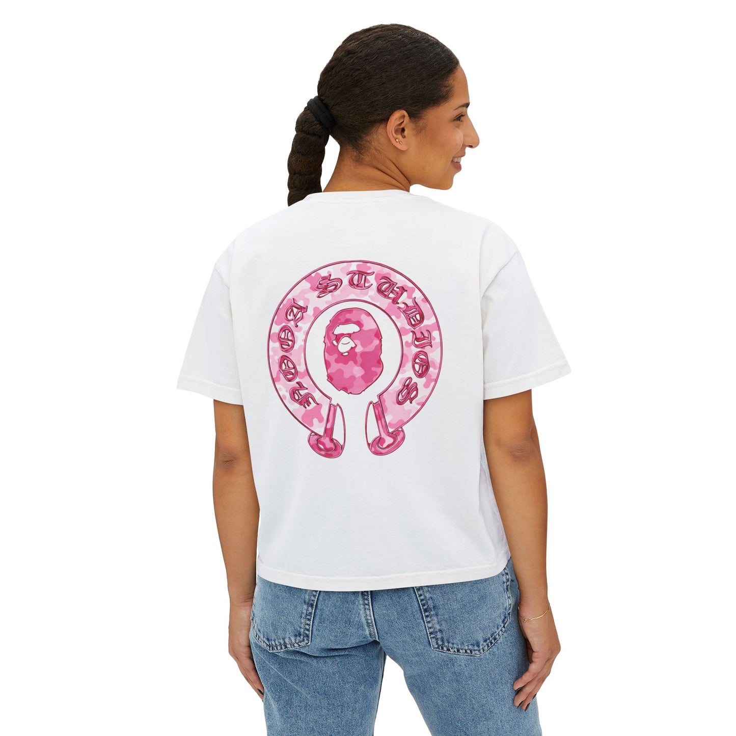 Women's Boxy Tee — NOOA PINK CAMO