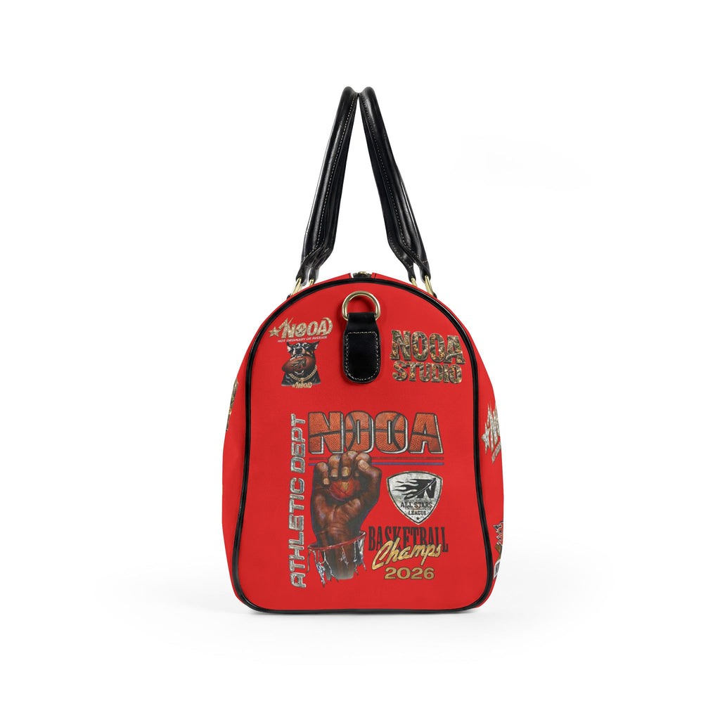 Leather Travel Bag - Retro N00A Graphic Weekender Duffle
