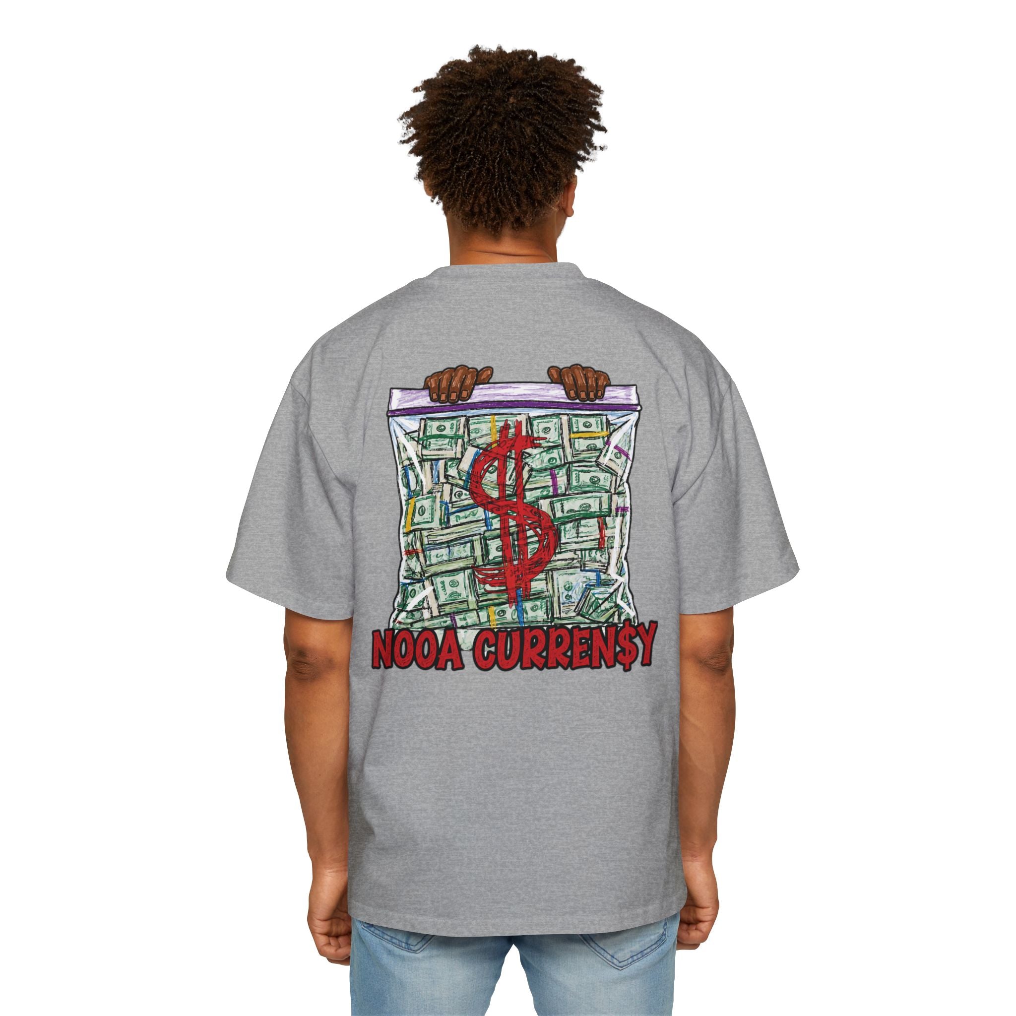 Money Bag Graphic Tee — "Nooa Currency" Oversized Men’s T-Shirt