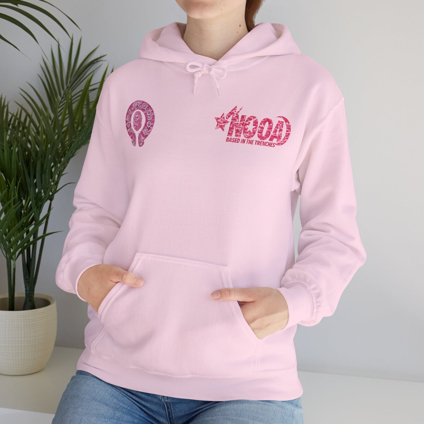 Hoodie — NOOA Pink Logo Graphic Hoodie (Based in the Trenches)