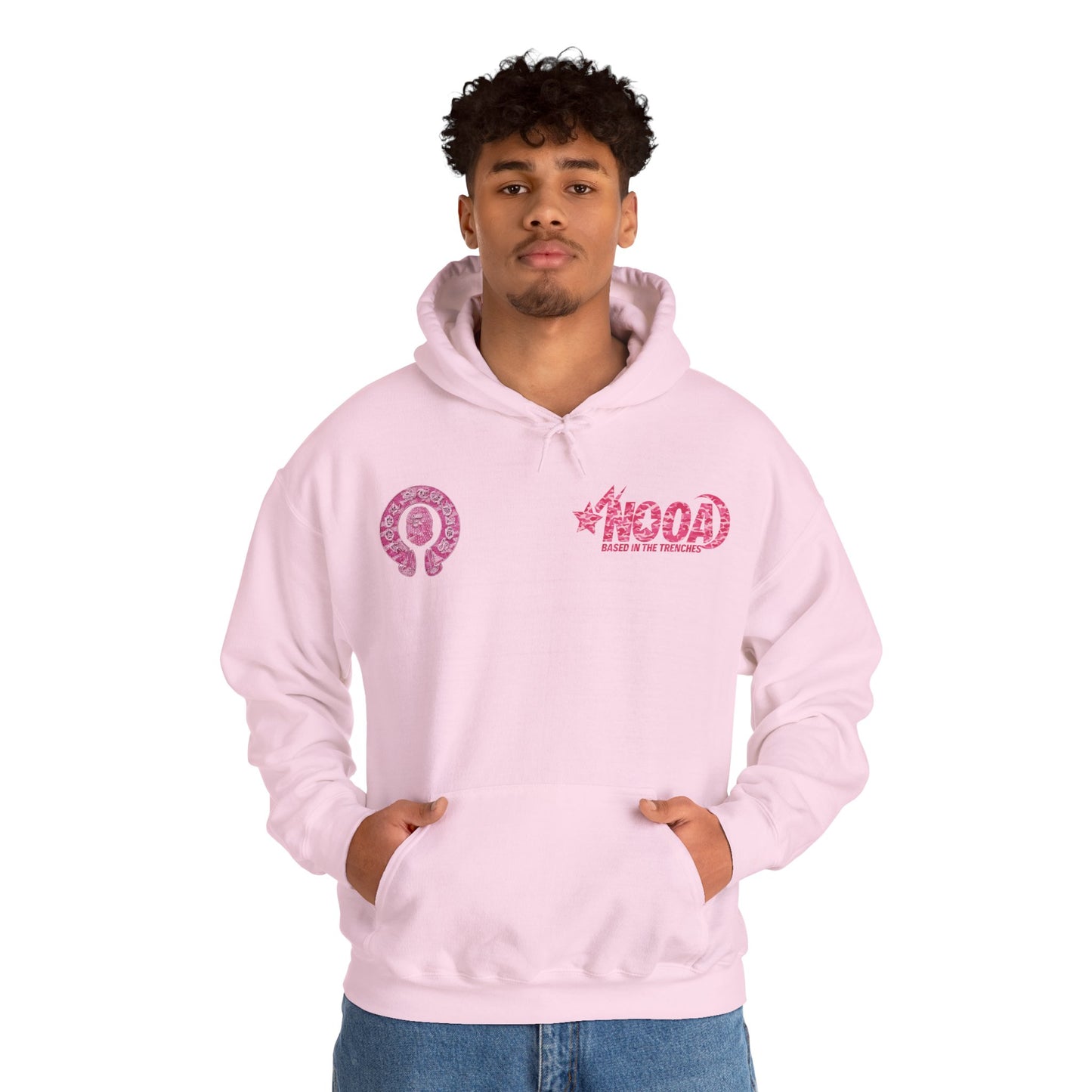 Hoodie — NOOA Pink Logo Graphic Hoodie (Based in the Trenches)