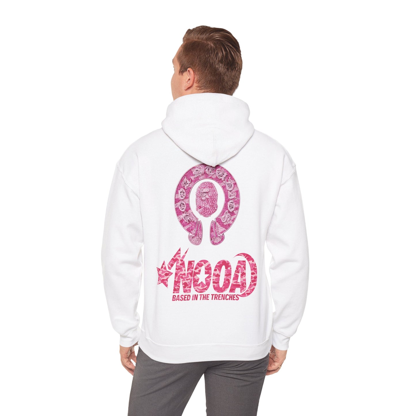 Hoodie — NOOA Pink Logo Graphic Hoodie (Based in the Trenches)