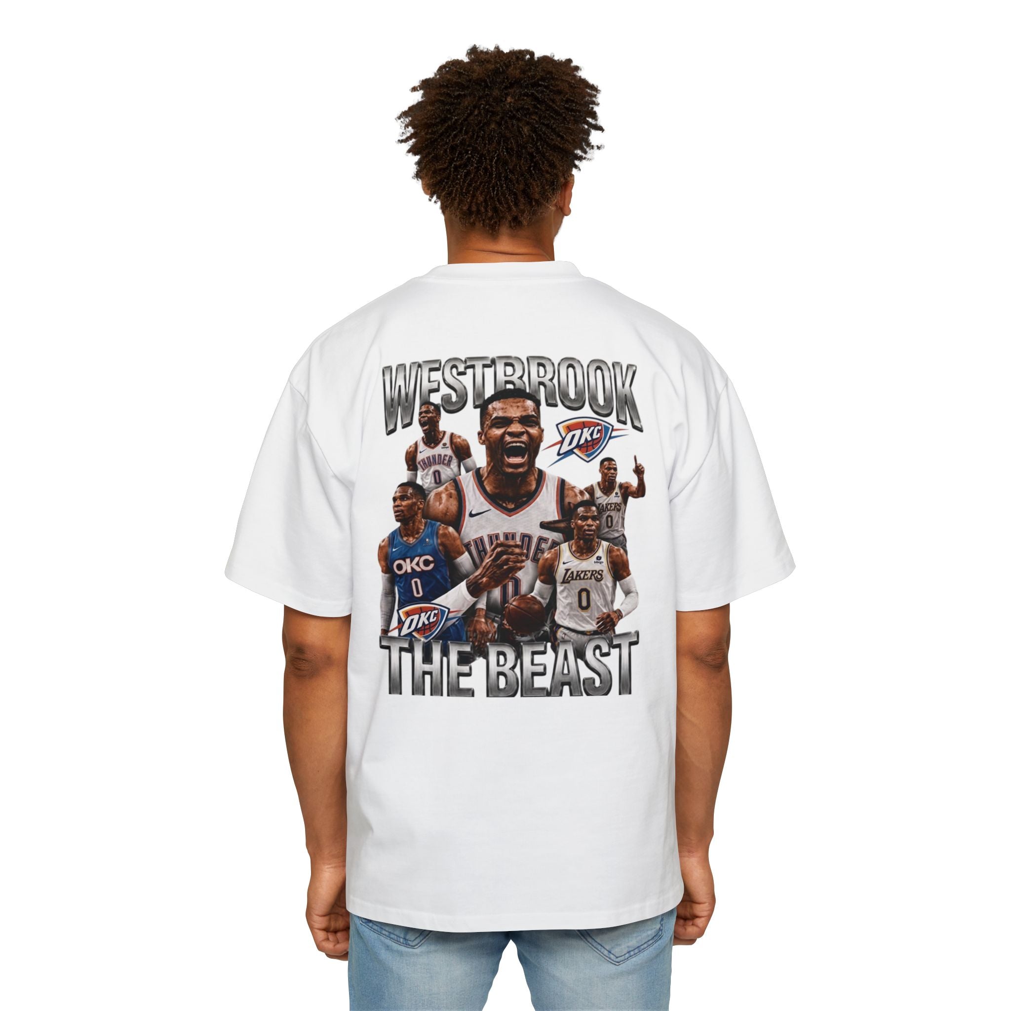 Westbrook 'The Beast' Graphic Tee — Retro Basketball Collage Shirt