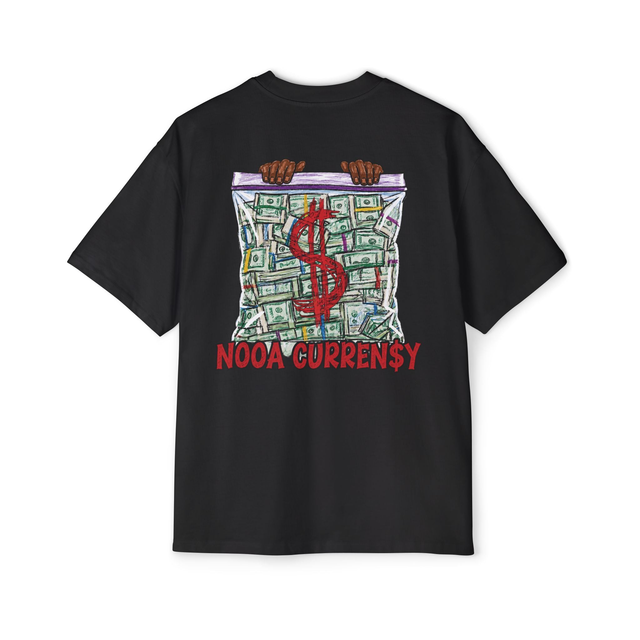 Money Bag Graphic Tee — "Nooa Currency" Oversized Men’s T-Shirt