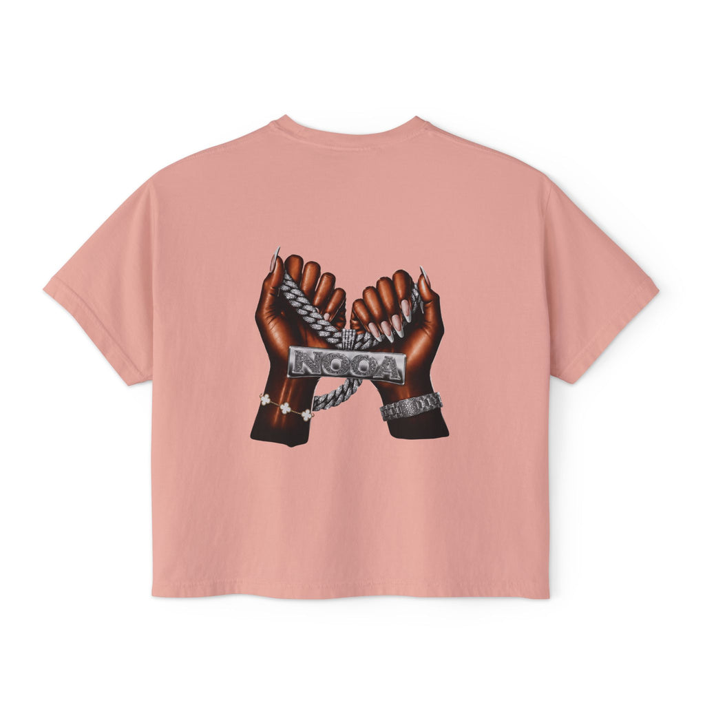 Boxy Tee — Curvy Silhouette & Bling Graphic Women's Cropped T-Shirt