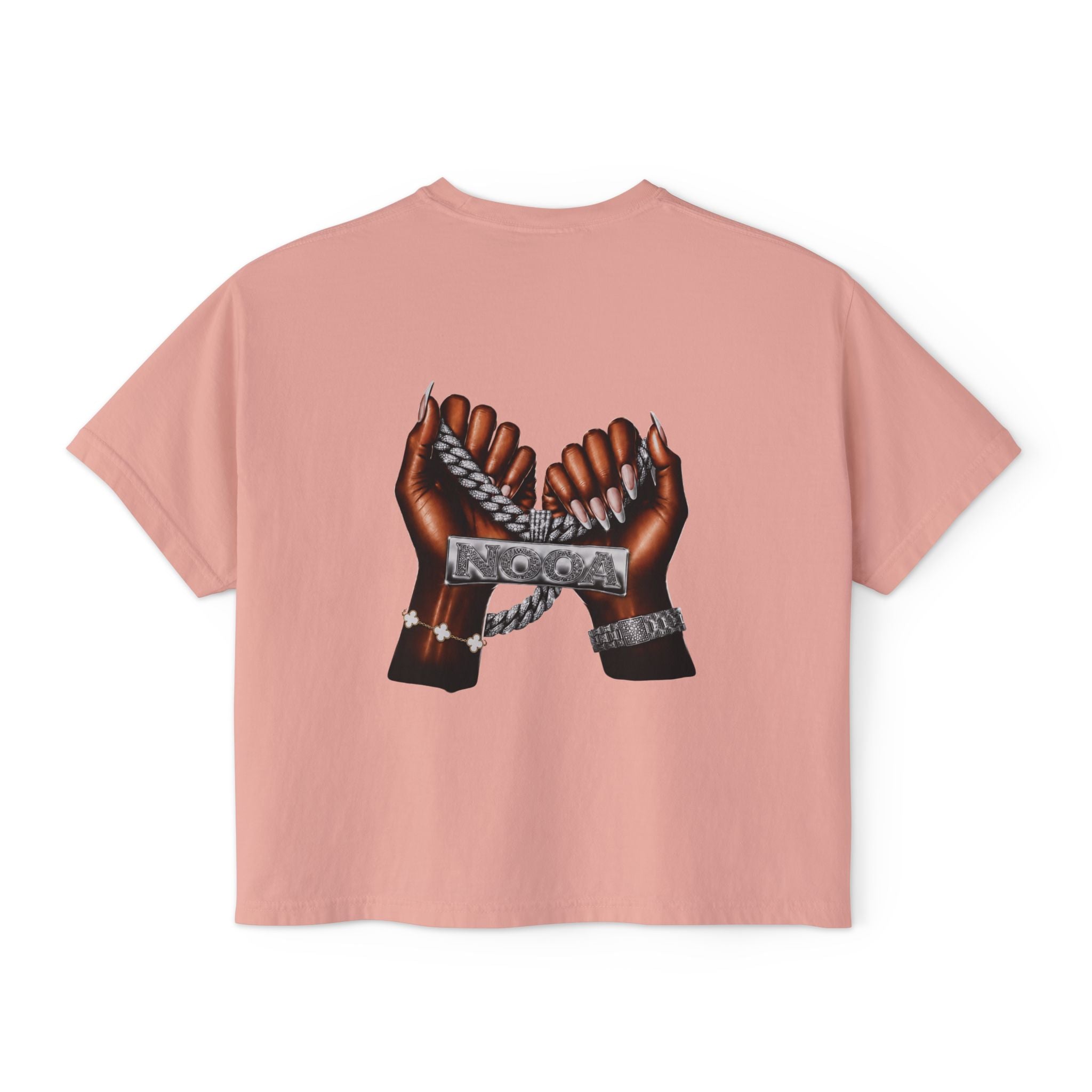 Boxy Tee — Curvy Silhouette & Bling Graphic Women's Cropped T-Shirt