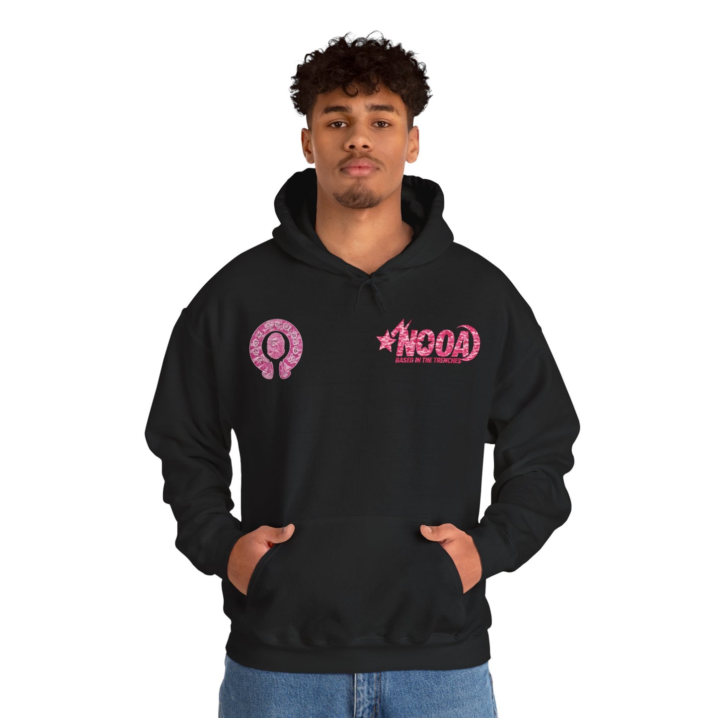 Hoodie — NOOA Pink Logo Graphic Hoodie (Based in the Trenches)