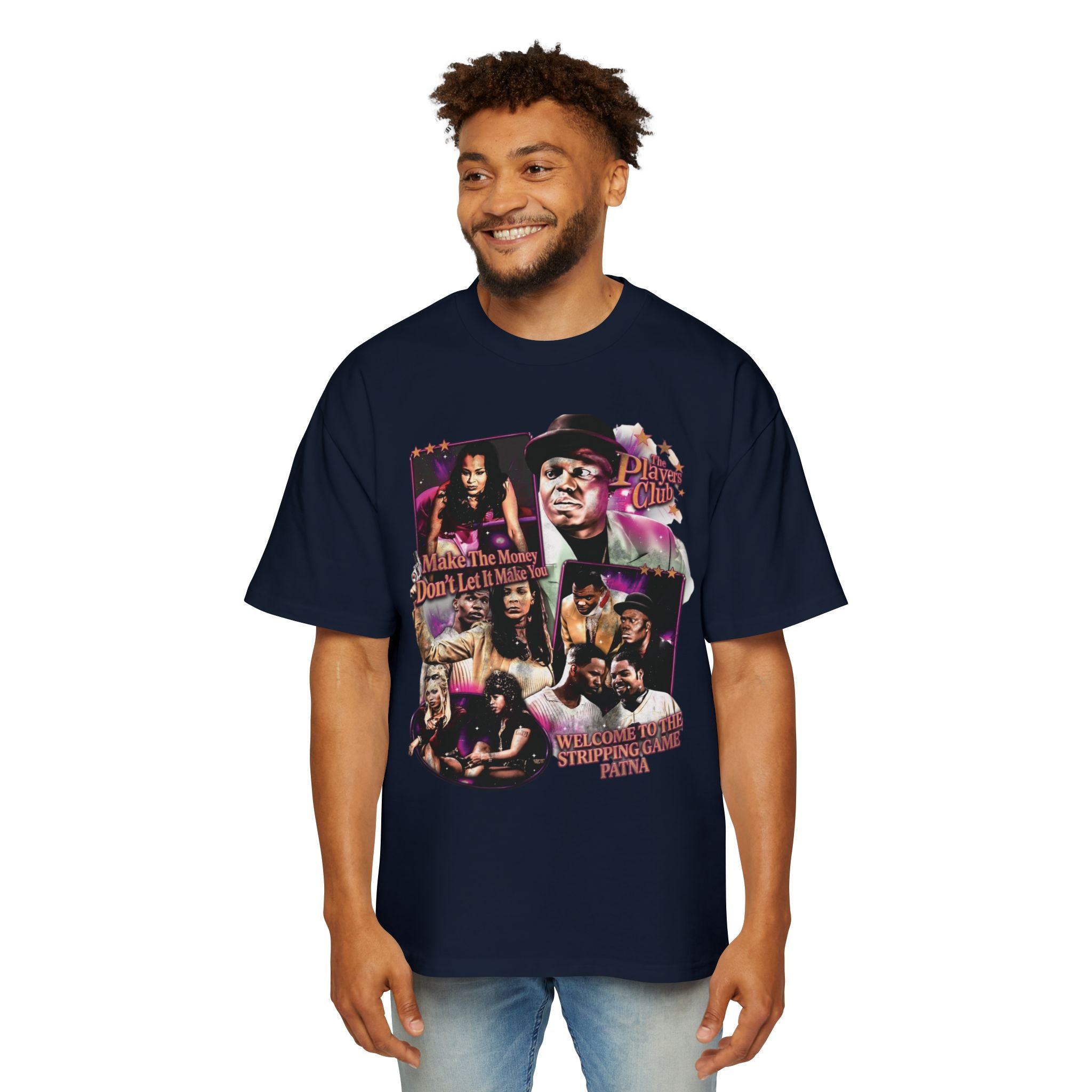 Men's Oversized Tee — Retro Hip-Hop Collage "Don't Let it Move" Graphic