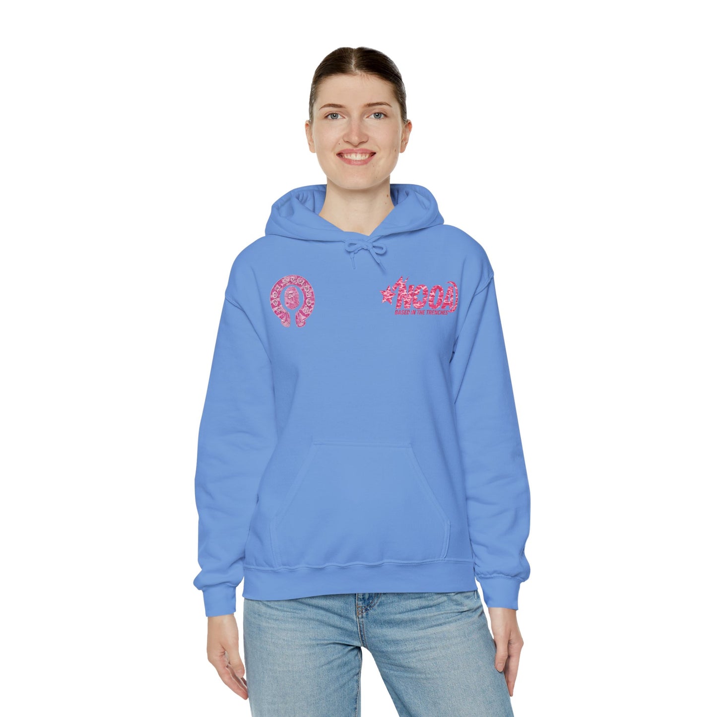 Hoodie — NOOA Pink Logo Graphic Hoodie (Based in the Trenches)