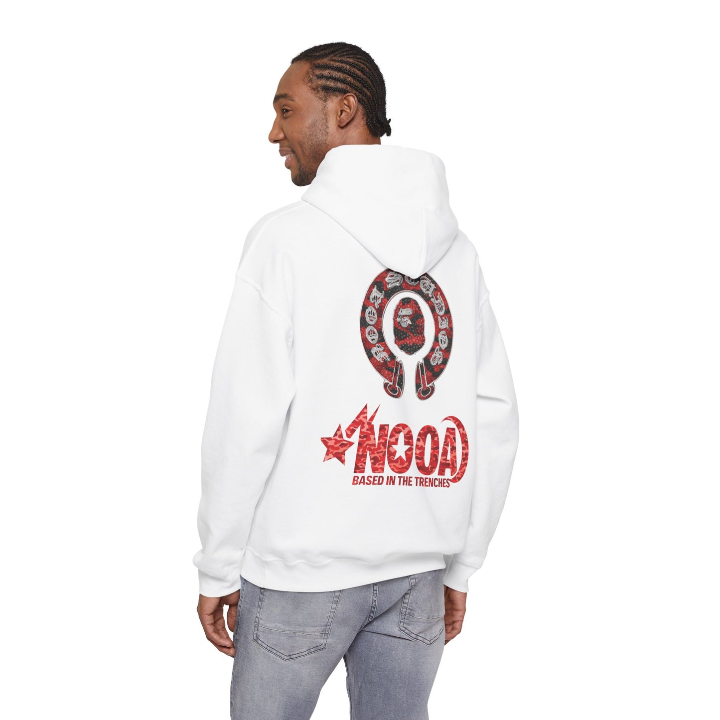 NOOA 'Based in the Trenches' Graphic Hoodie — Retro Star Logo Pullover