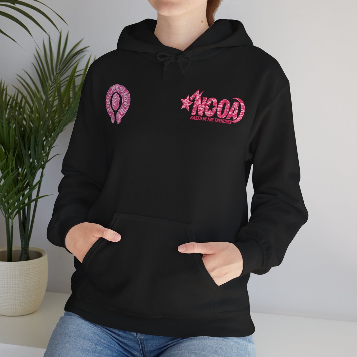 Hoodie — NOOA Pink Logo Graphic Hoodie (Based in the Trenches)