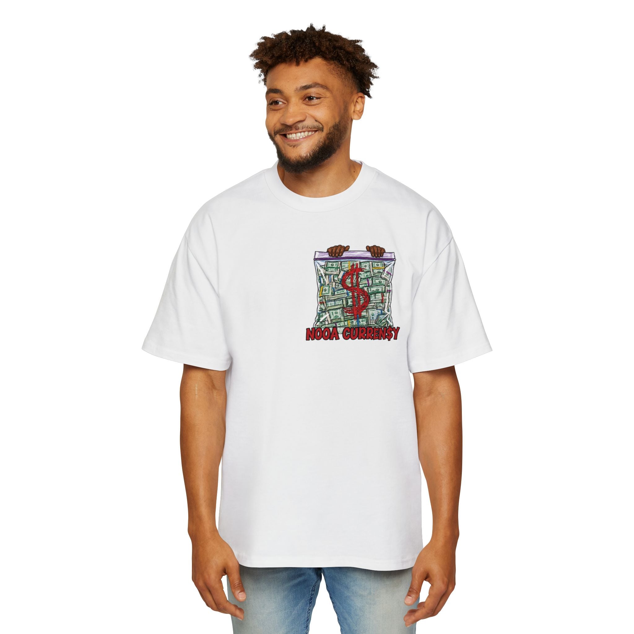 Money Bag Graphic Tee — "Nooa Currency" Oversized Men’s T-Shirt