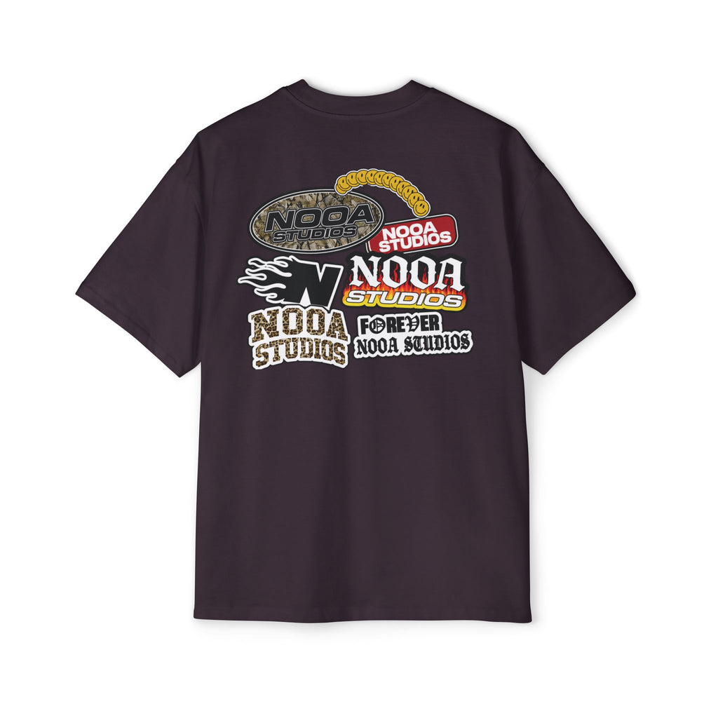 Nooa Studios Graphic Tee — Retro Logo Patch Oversized T-Shirt