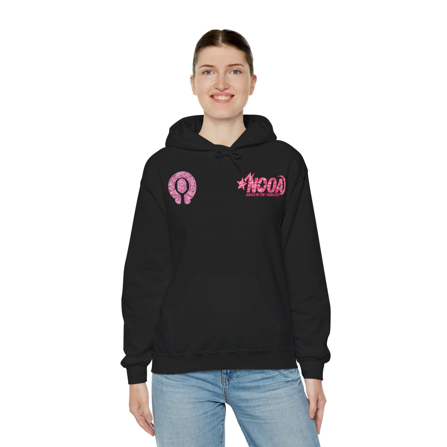 Hoodie — NOOA Pink Logo Graphic Hoodie (Based in the Trenches)