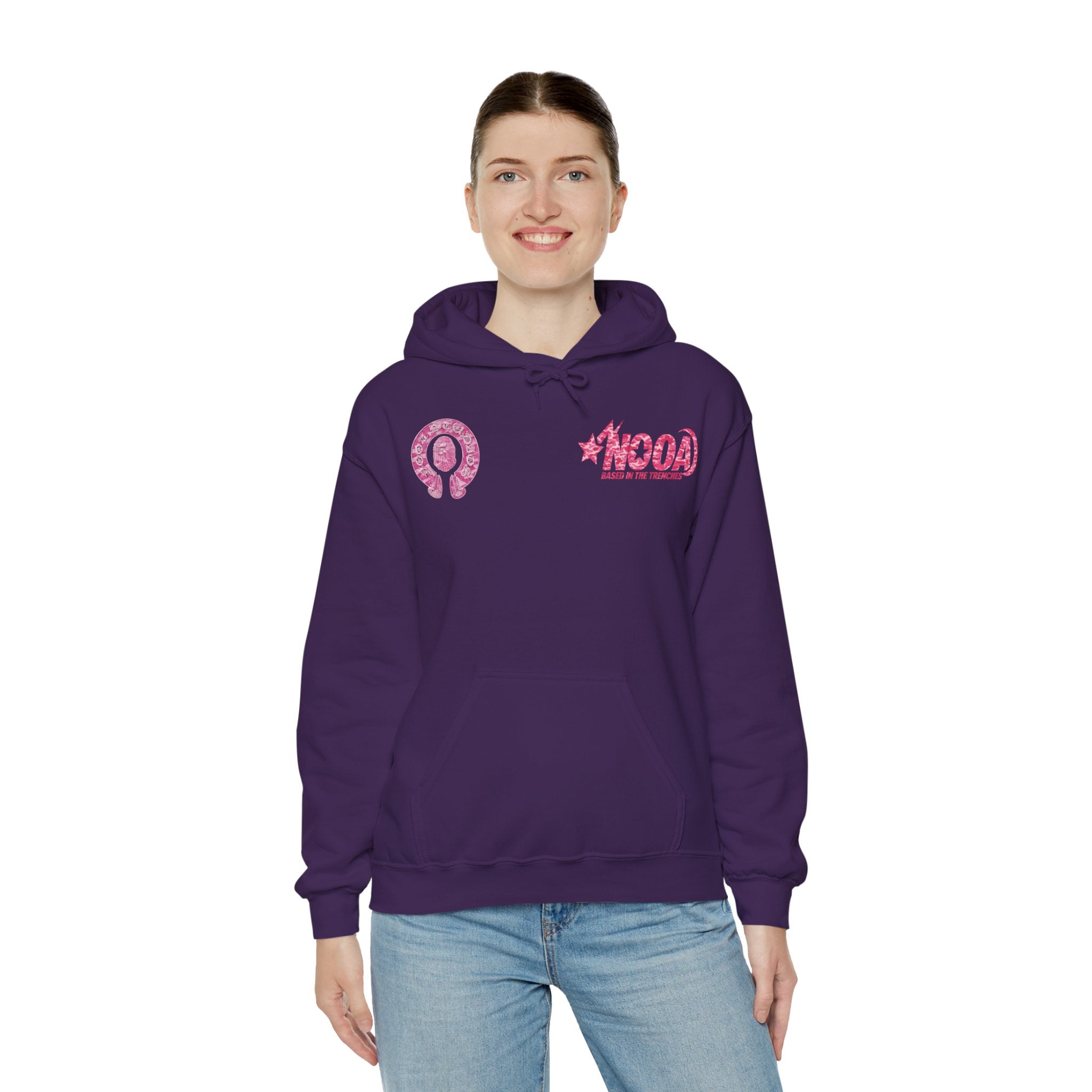 Hoodie — NOOA Pink Logo Graphic Hoodie (Based in the Trenches)