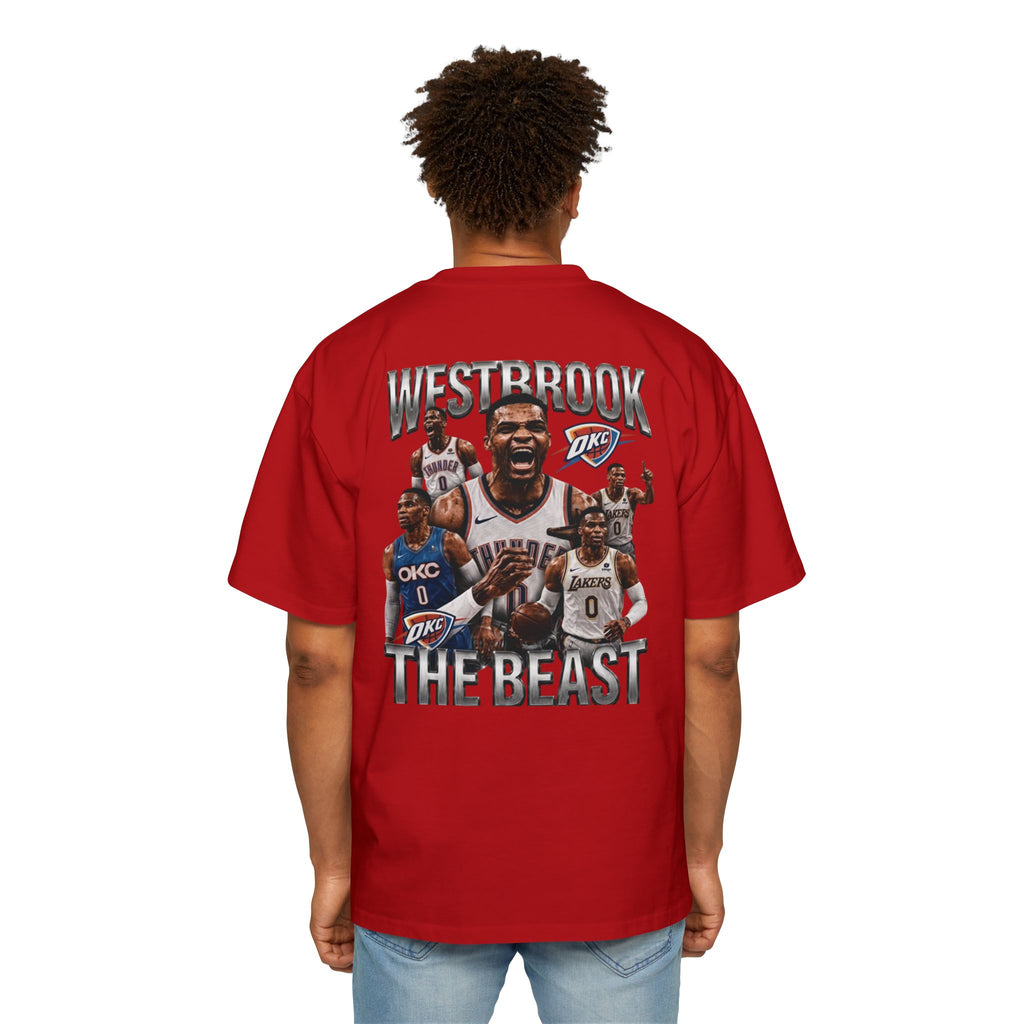 Westbrook 'The Beast' Graphic Tee — Retro Basketball Collage Shirt
