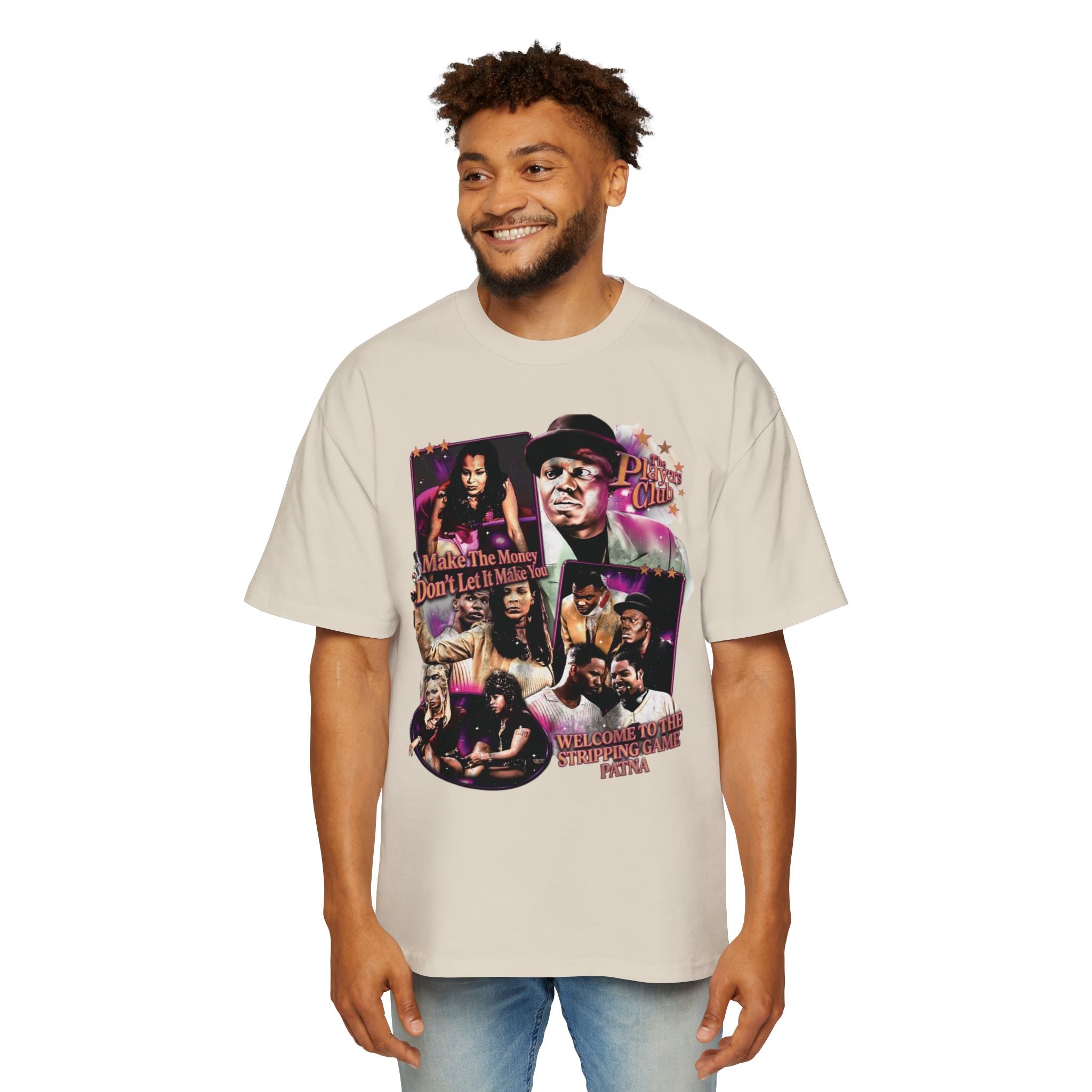 Men's Oversized Tee — Retro Hip-Hop Collage "Don't Let it Move" Graphic