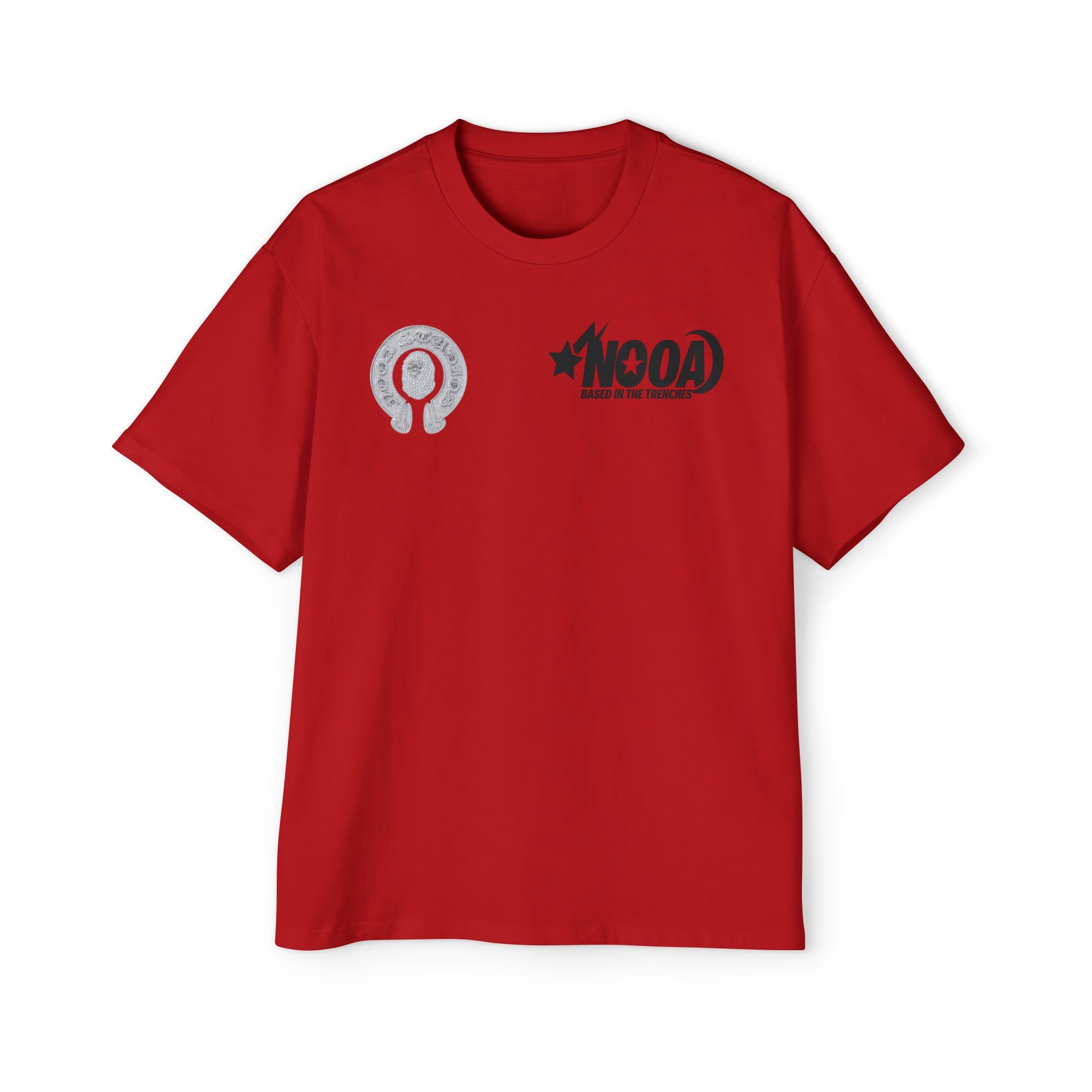 Graphic Tee — "NOOA Based in the Trenches" Oversized Men's T‑Shirt
