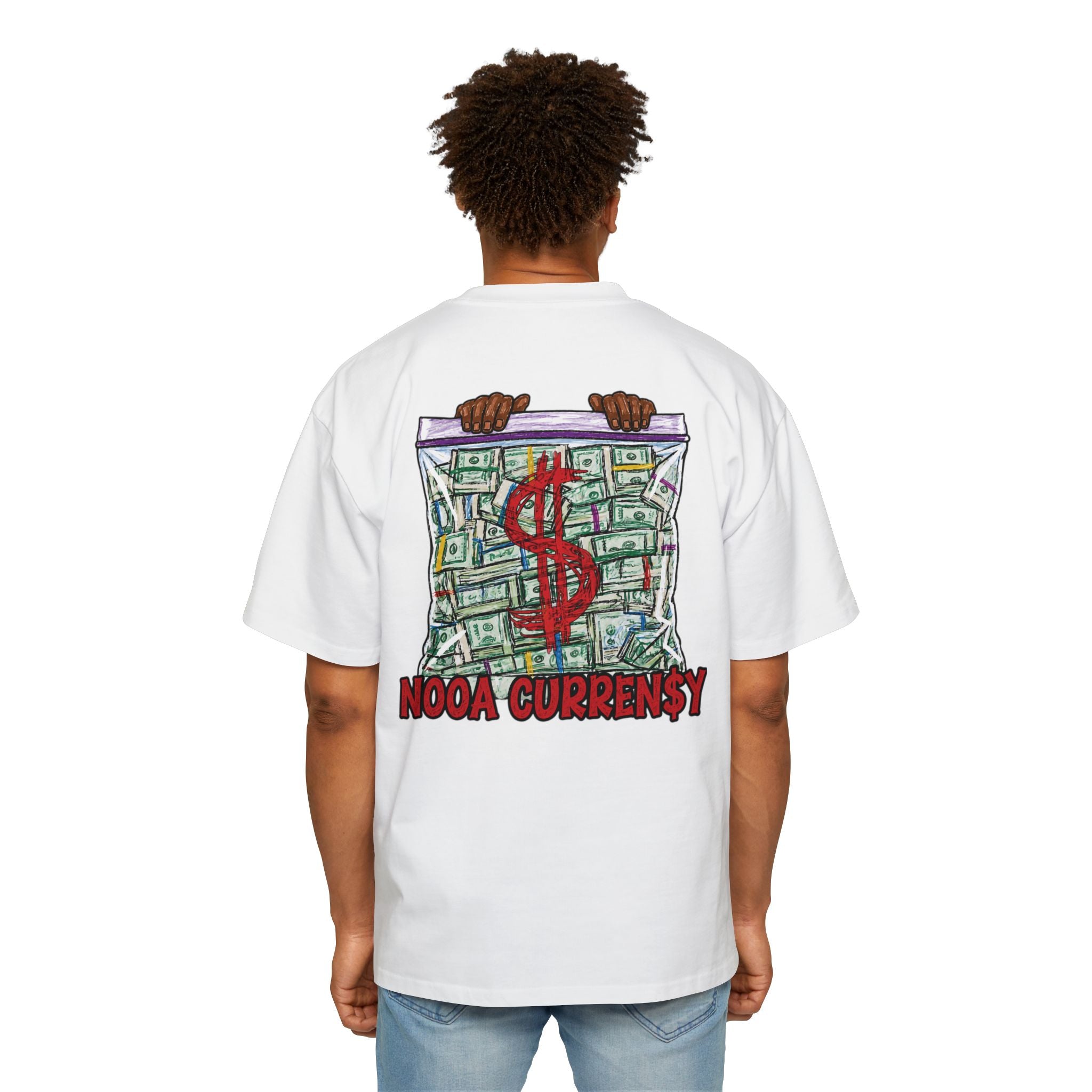 Money Bag Graphic Tee — "Nooa Currency" Oversized Men’s T-Shirt