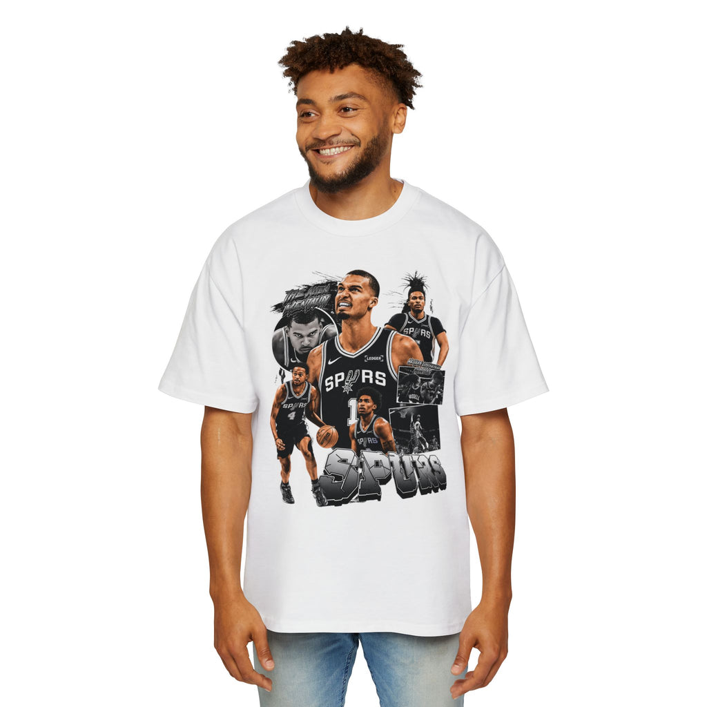 Spurs Basketball Graphic Tee — Retro Collage & Bling Back Print