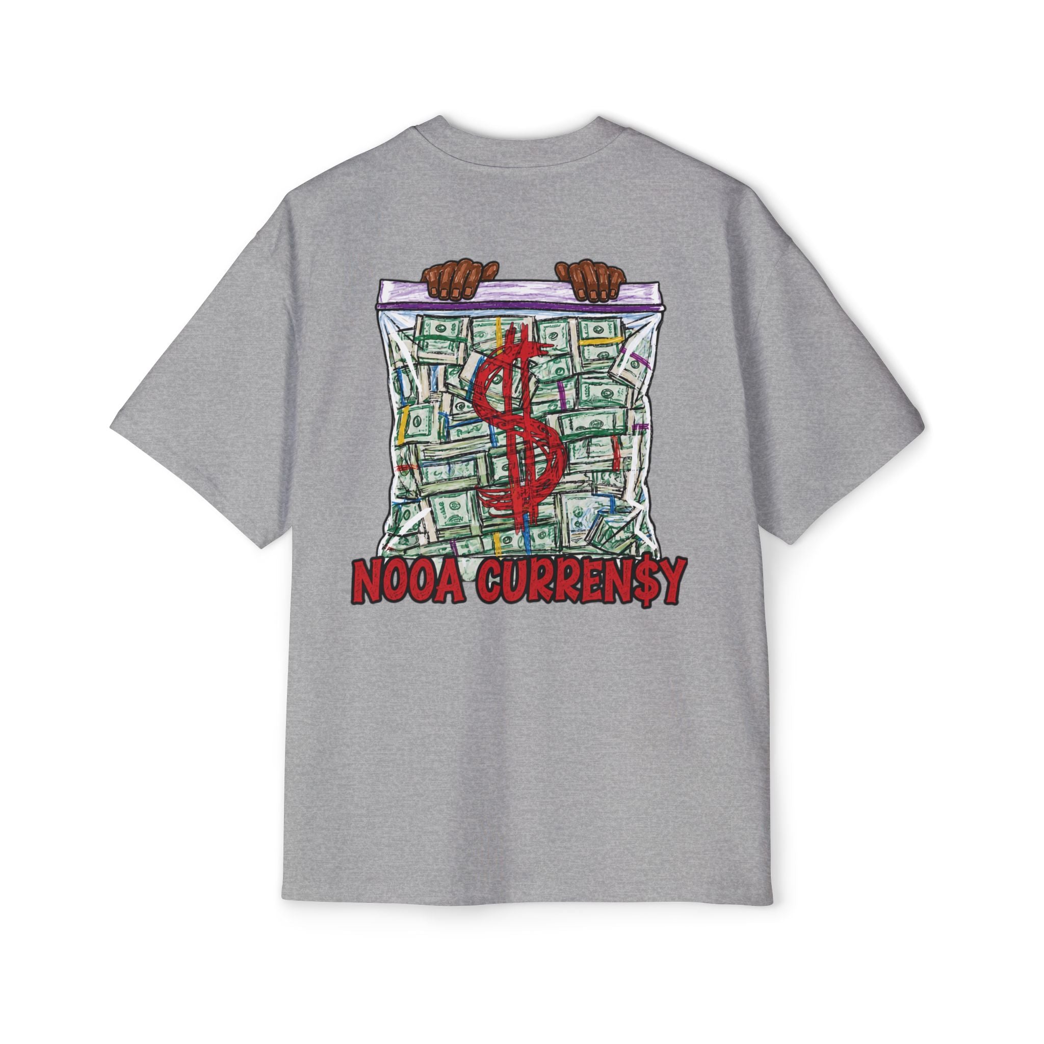 Money Bag Graphic Tee — "Nooa Currency" Oversized Men’s T-Shirt