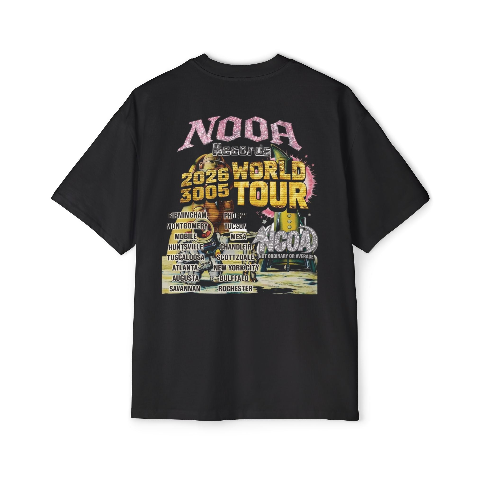 Vintage Space Tour T‑Shirt — "Nooa Studios 2026 World Tour" Graphic Tee